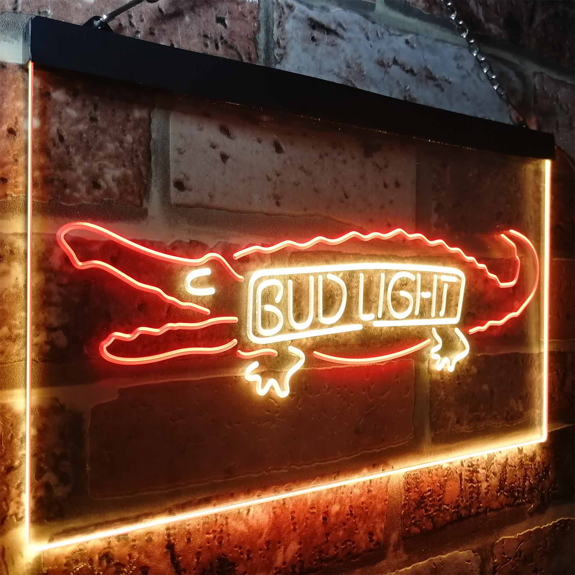 Bud Light Alligator Gator Beer Neon LED Sign