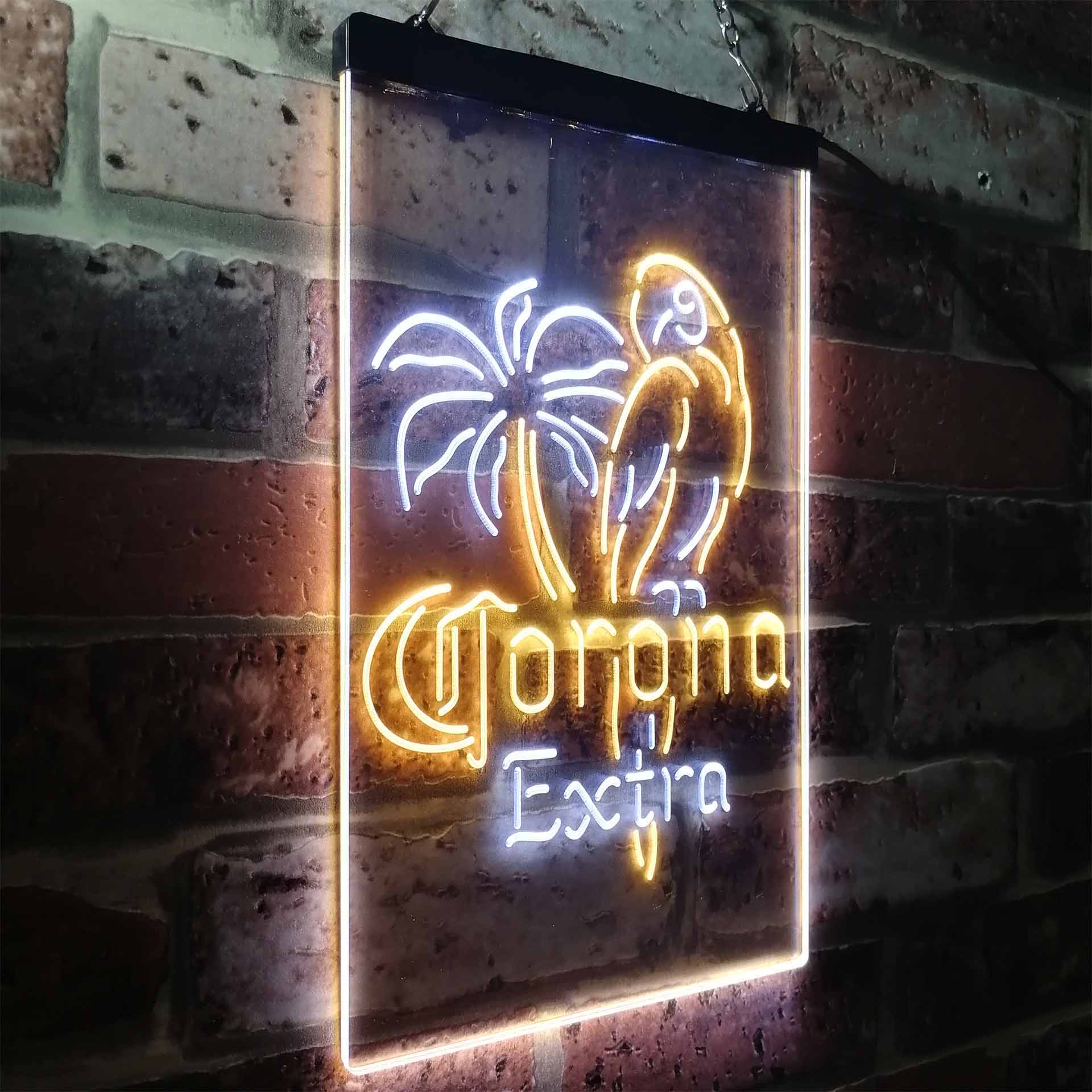 Corona Parrot Beer Bar Man Cave Neon LED Sign