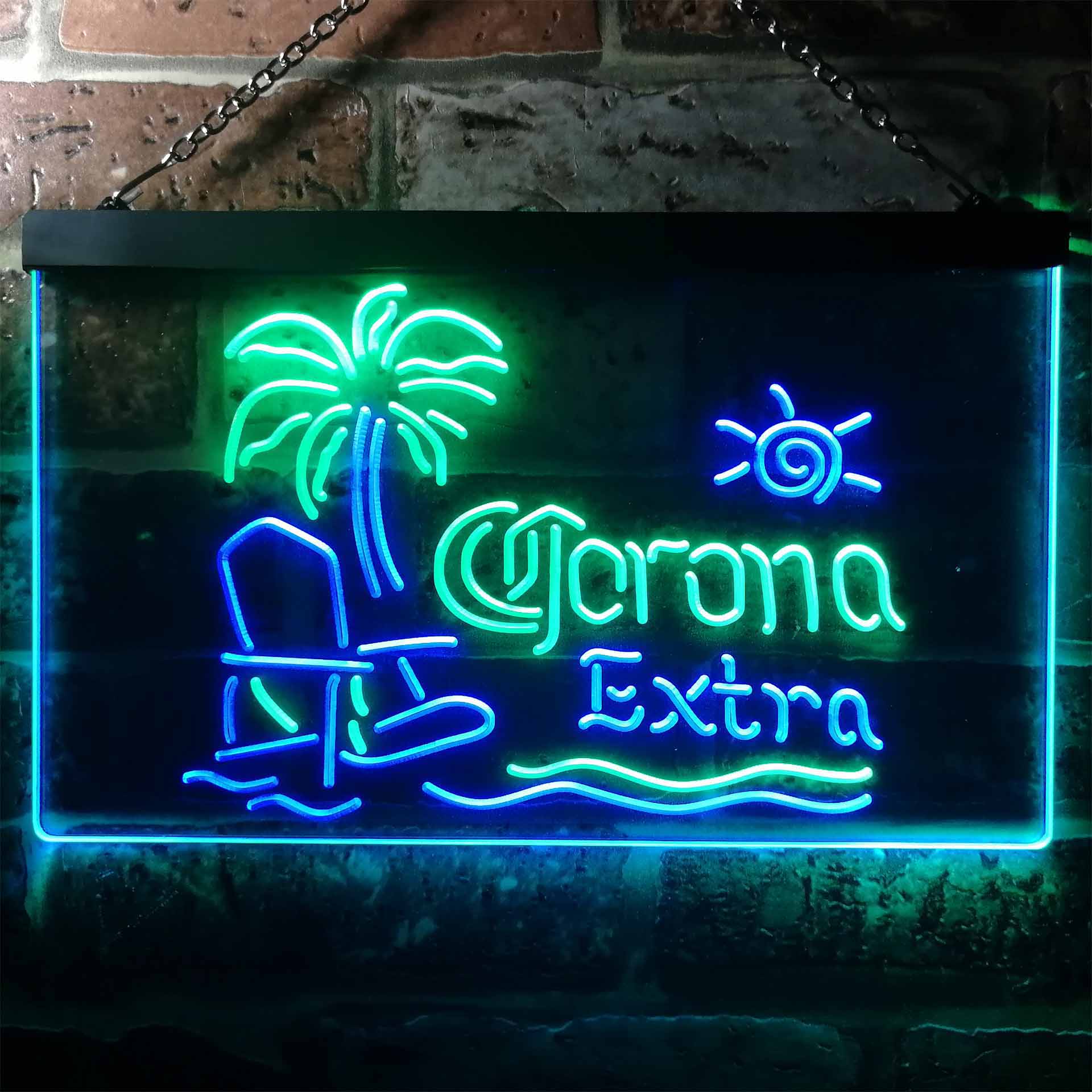 Corona Extra Palm Tree Beach Chair Neon Sign - LED LAB CAVE