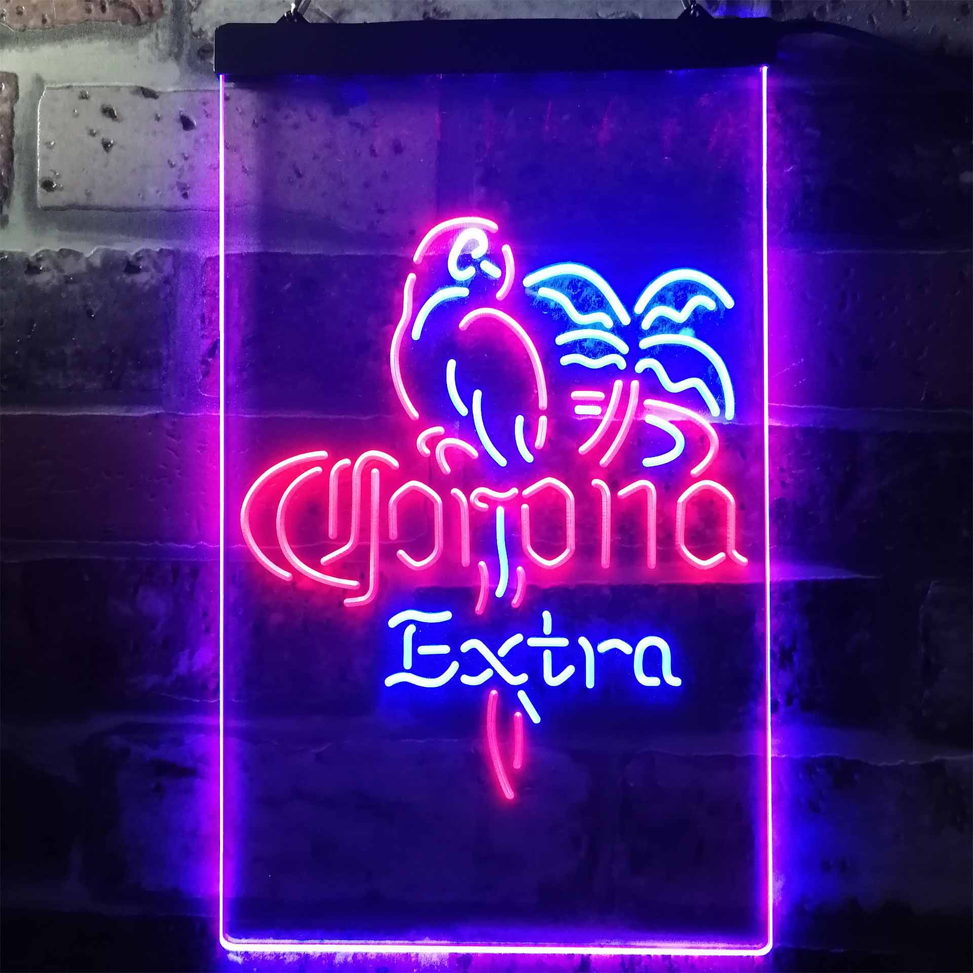 Corona Extra Parrot Bird Palm Tree Neon LED Sign