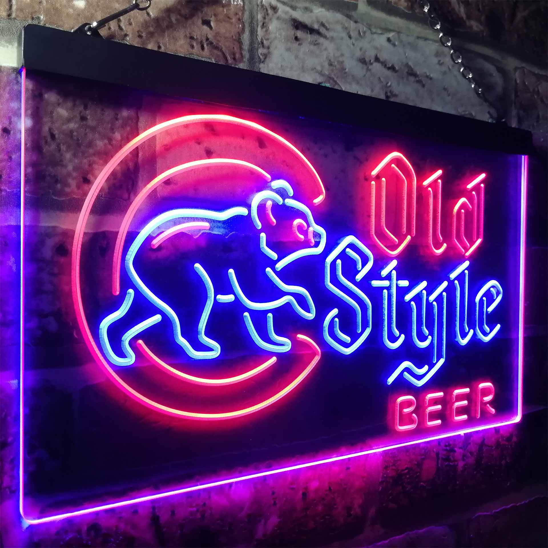 Cubs Old Style Beer Bar Neon LED Sign