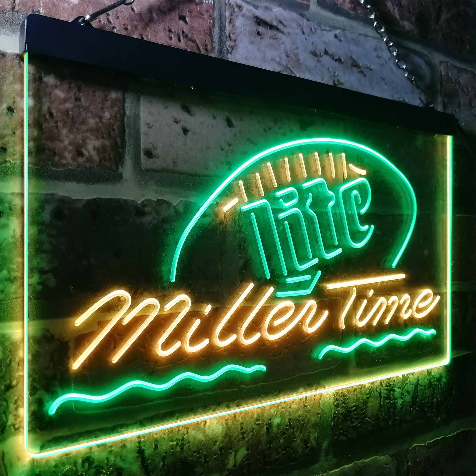 It's Miller Time Lite Beer Man Cave Neon LED Sign