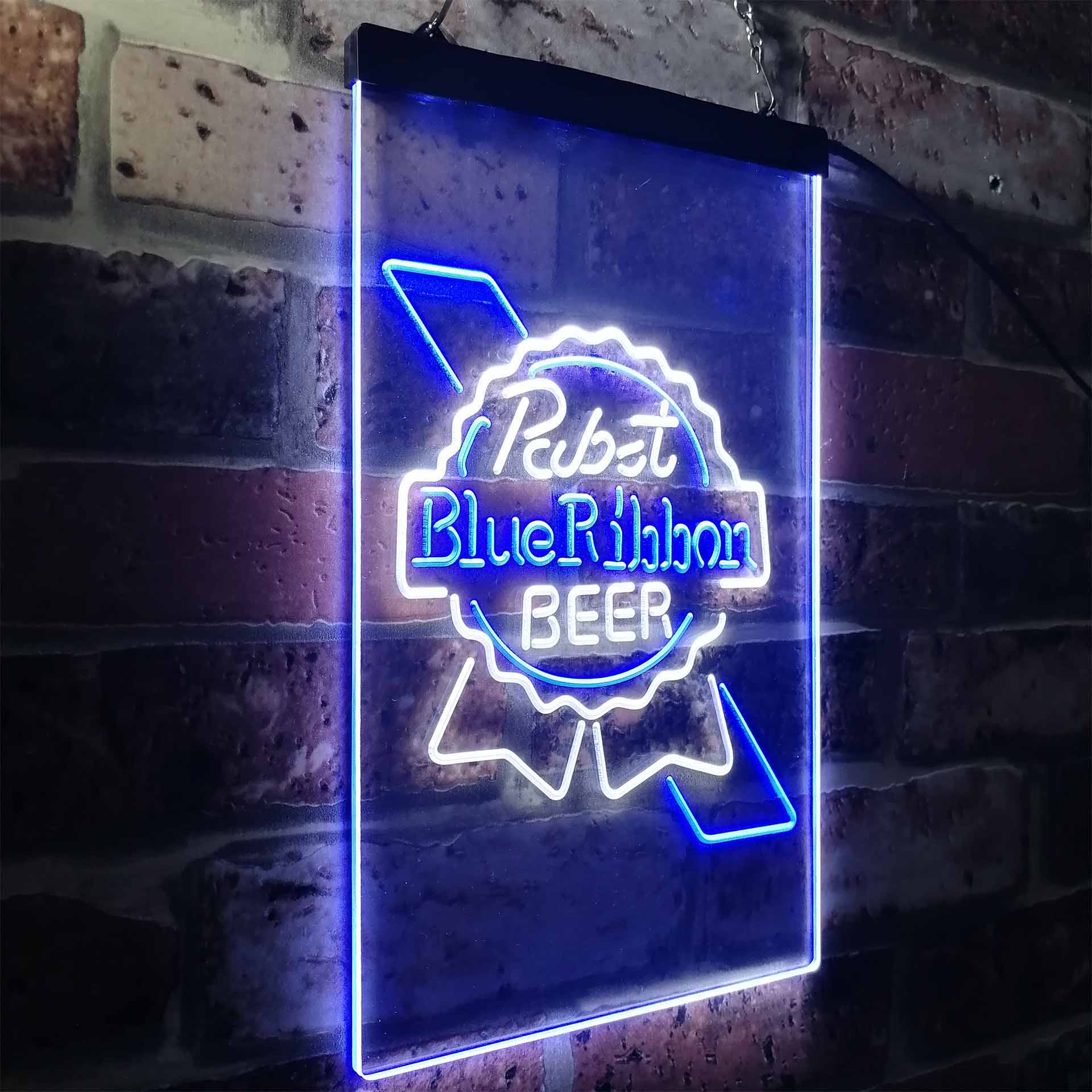 Larger Pabst Blue Ribbon Bar Beer Neon LED Sign