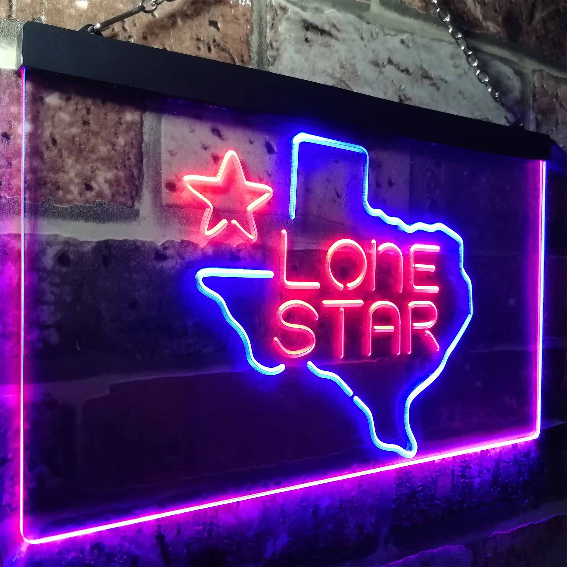 Texas Lone Star Beer Bar Neon LED Sign