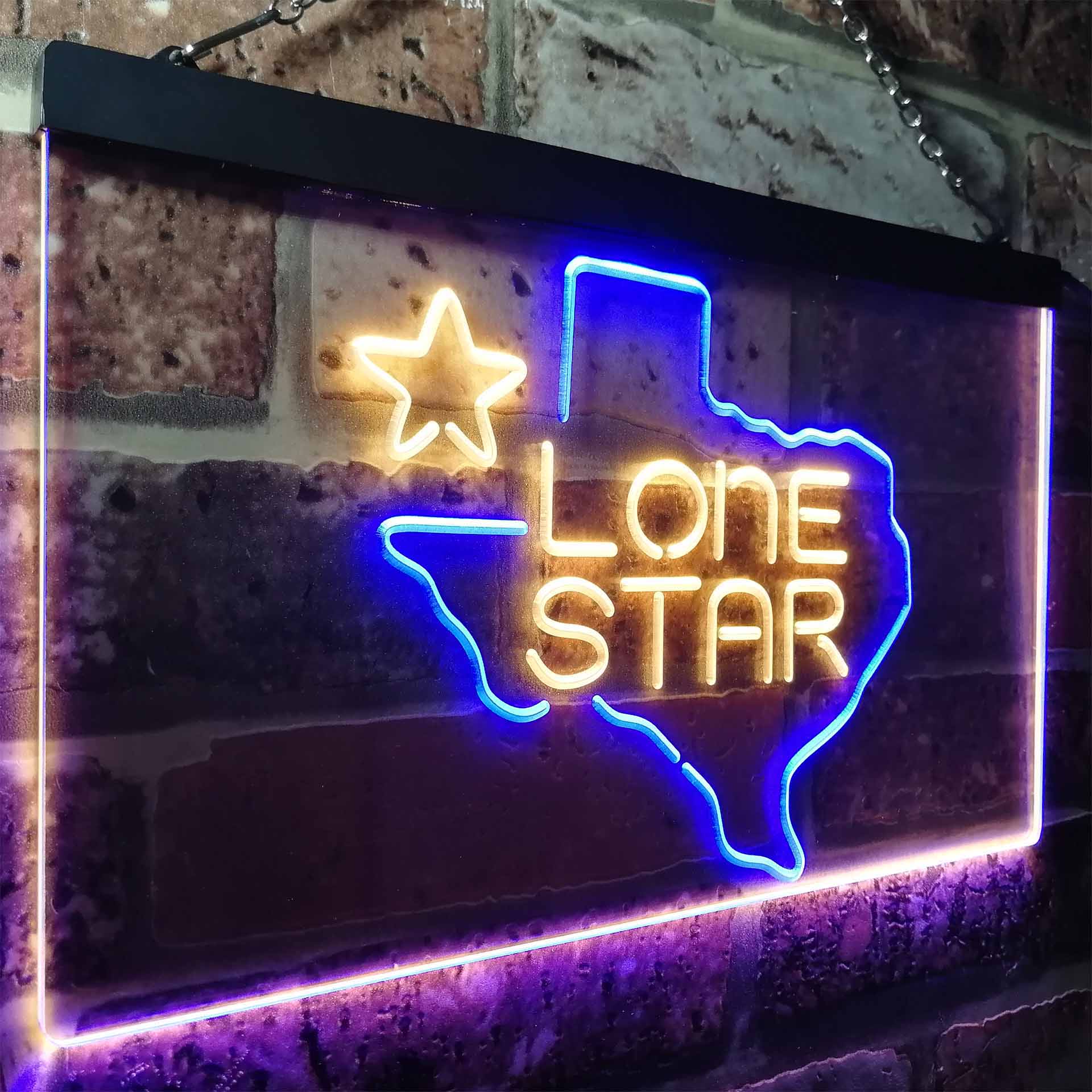 Texas Lone Star Beer Bar Neon LED Sign