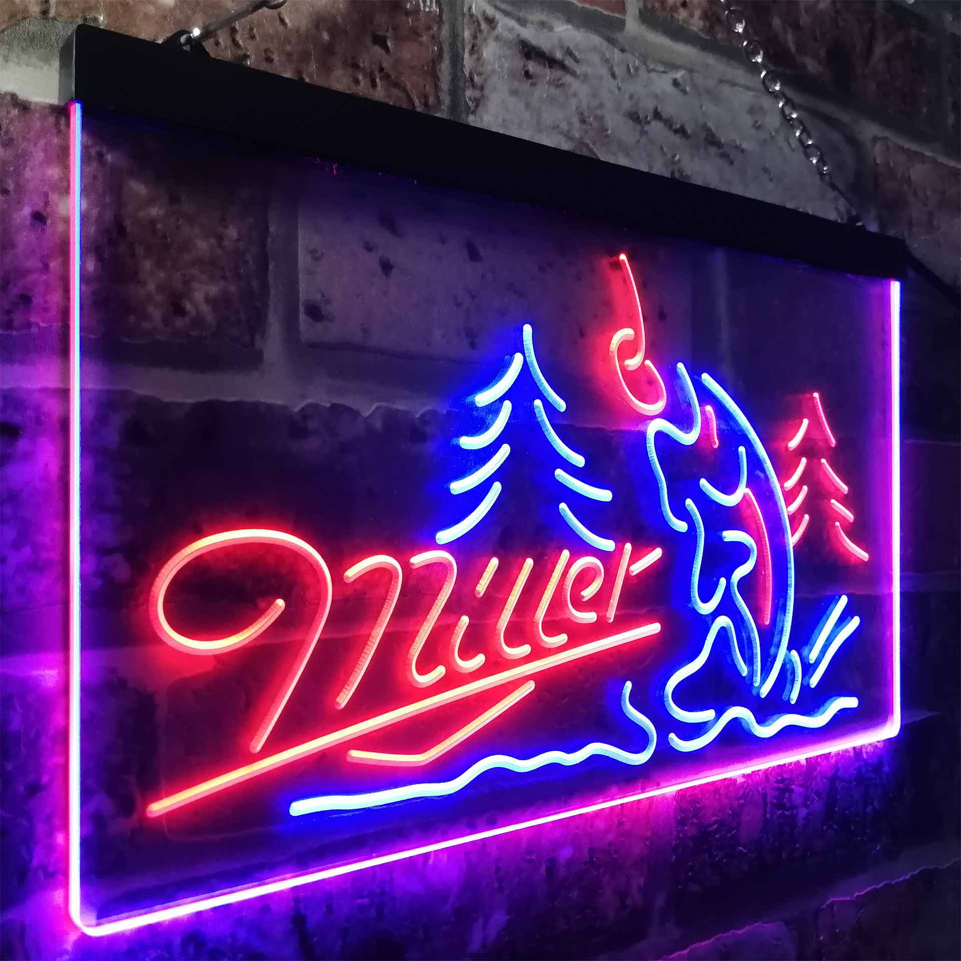 Miller Fish Fishing Neon LED Sign