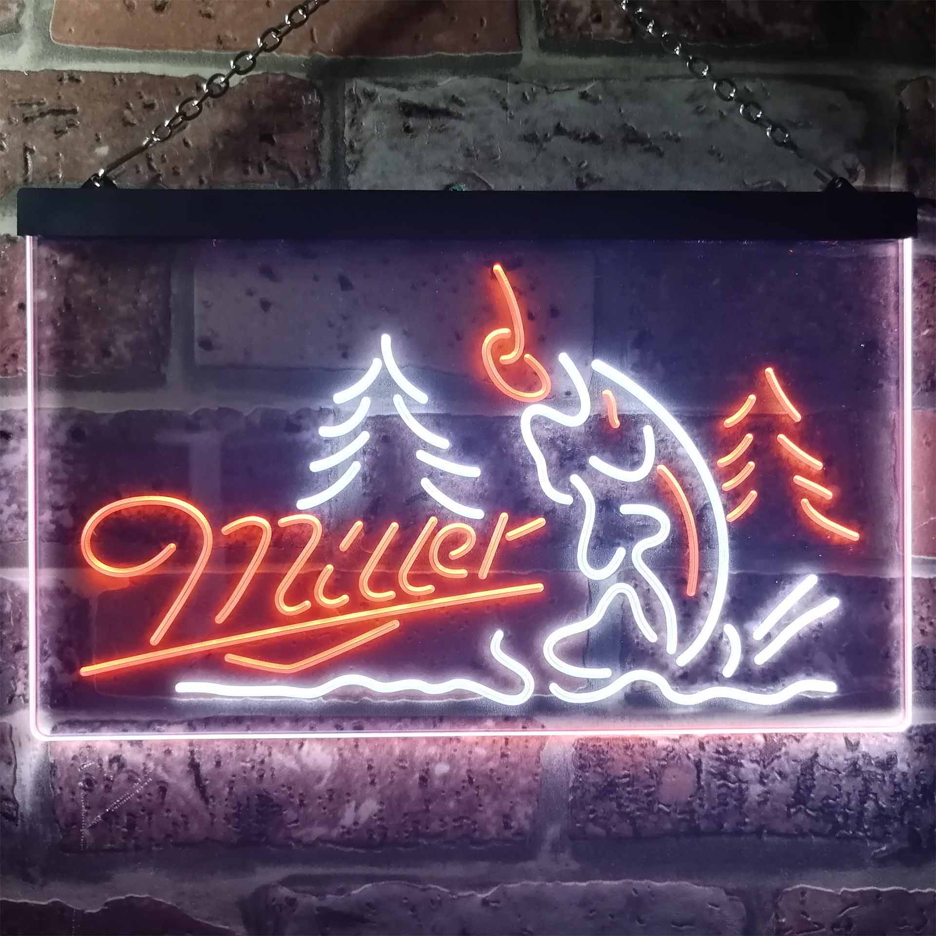 Miller Fish Fishing Neon LED Sign