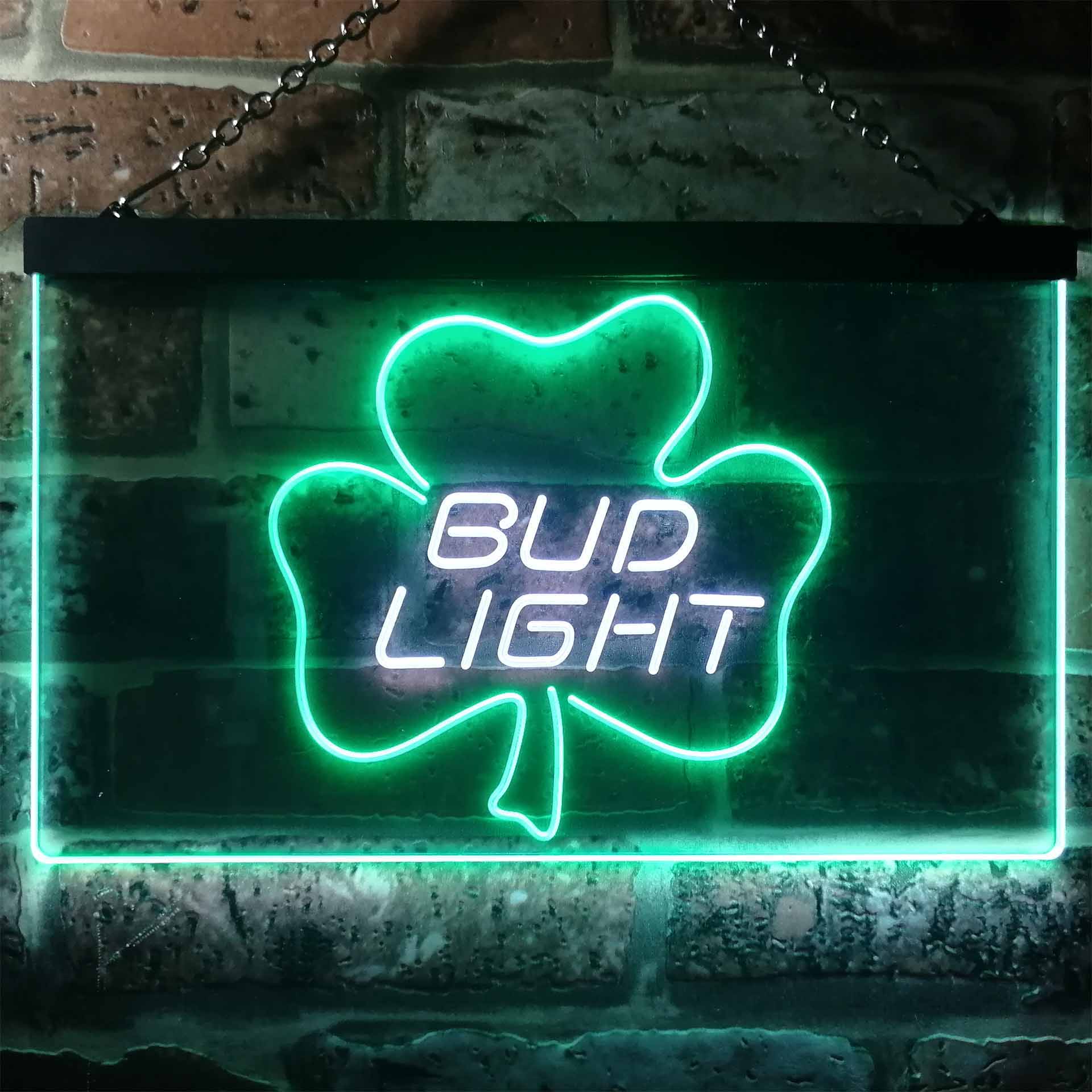Bud Light Shamrock Beer Neon LED Sign