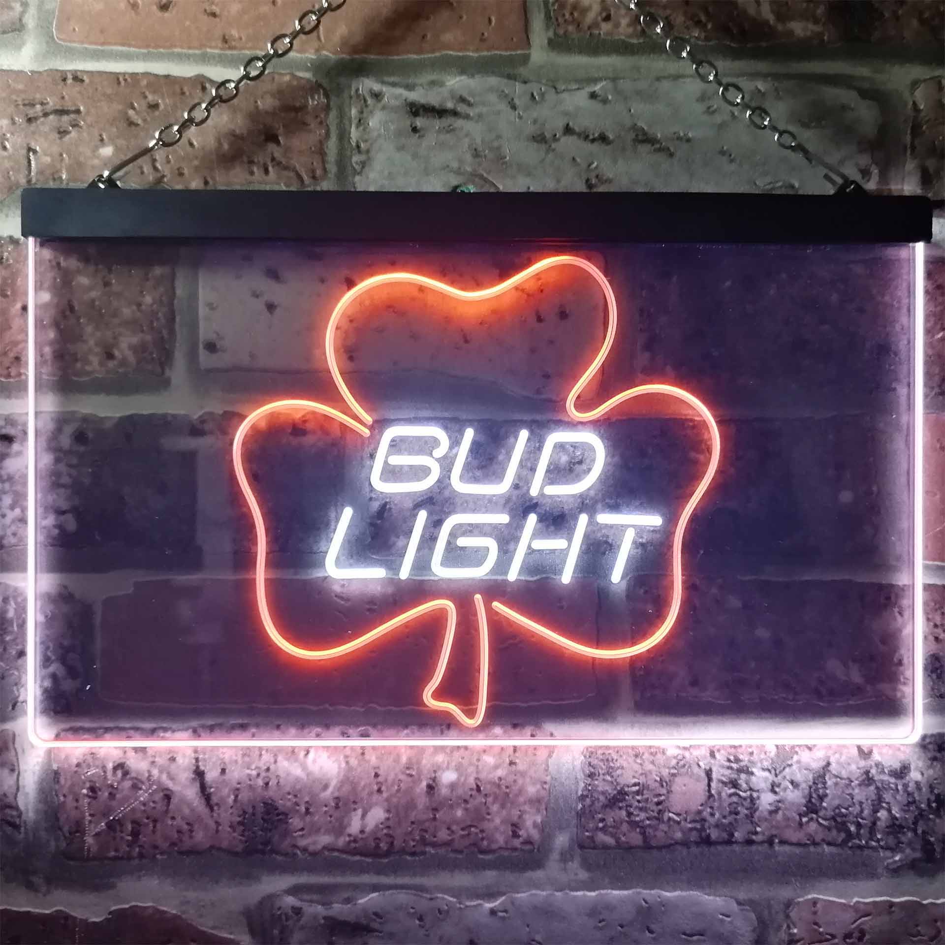 Bud Light Shamrock Beer Neon LED Sign