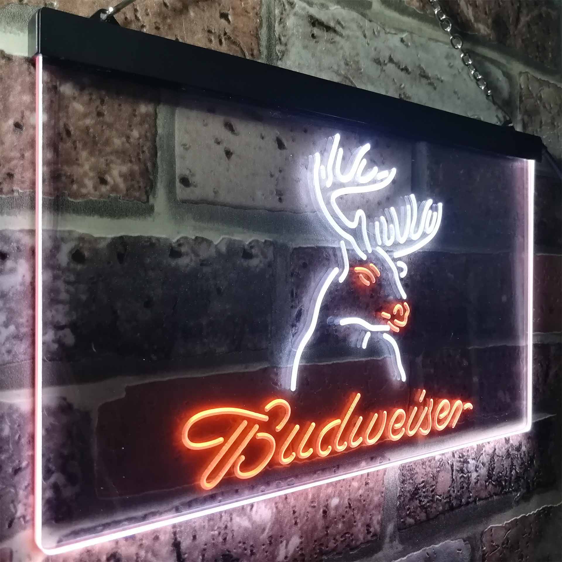 Budweiser Deer Hurt Beer Neon LED Sign