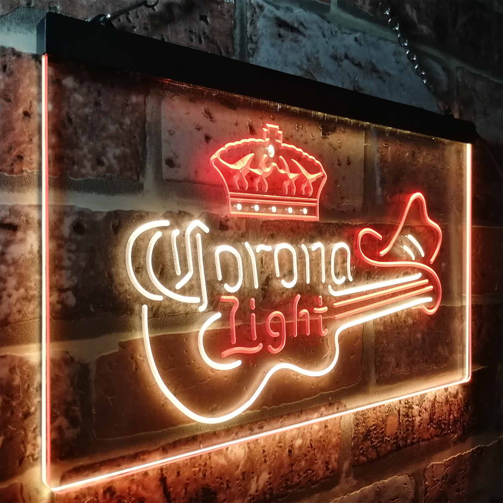 Corona Light Guitar Cowboy Hat Neon LED Sign