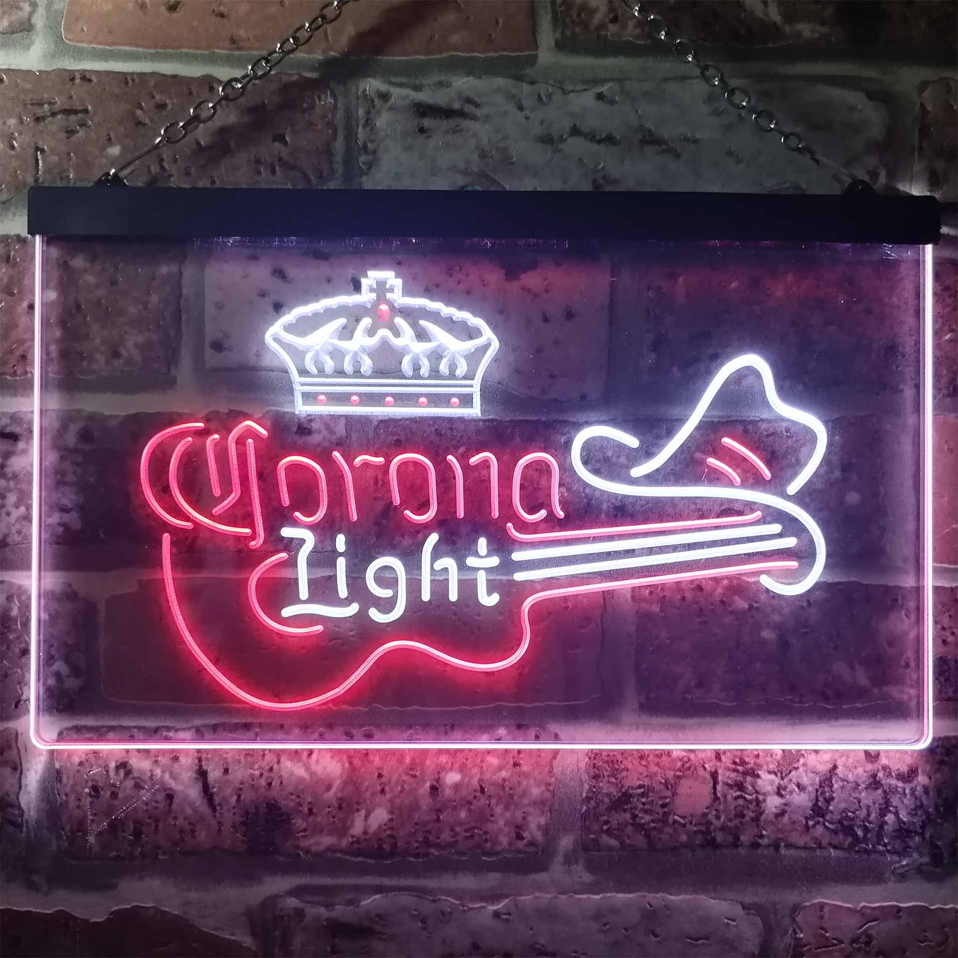 Corona Light Guitar Cowboy Hat Neon LED Sign