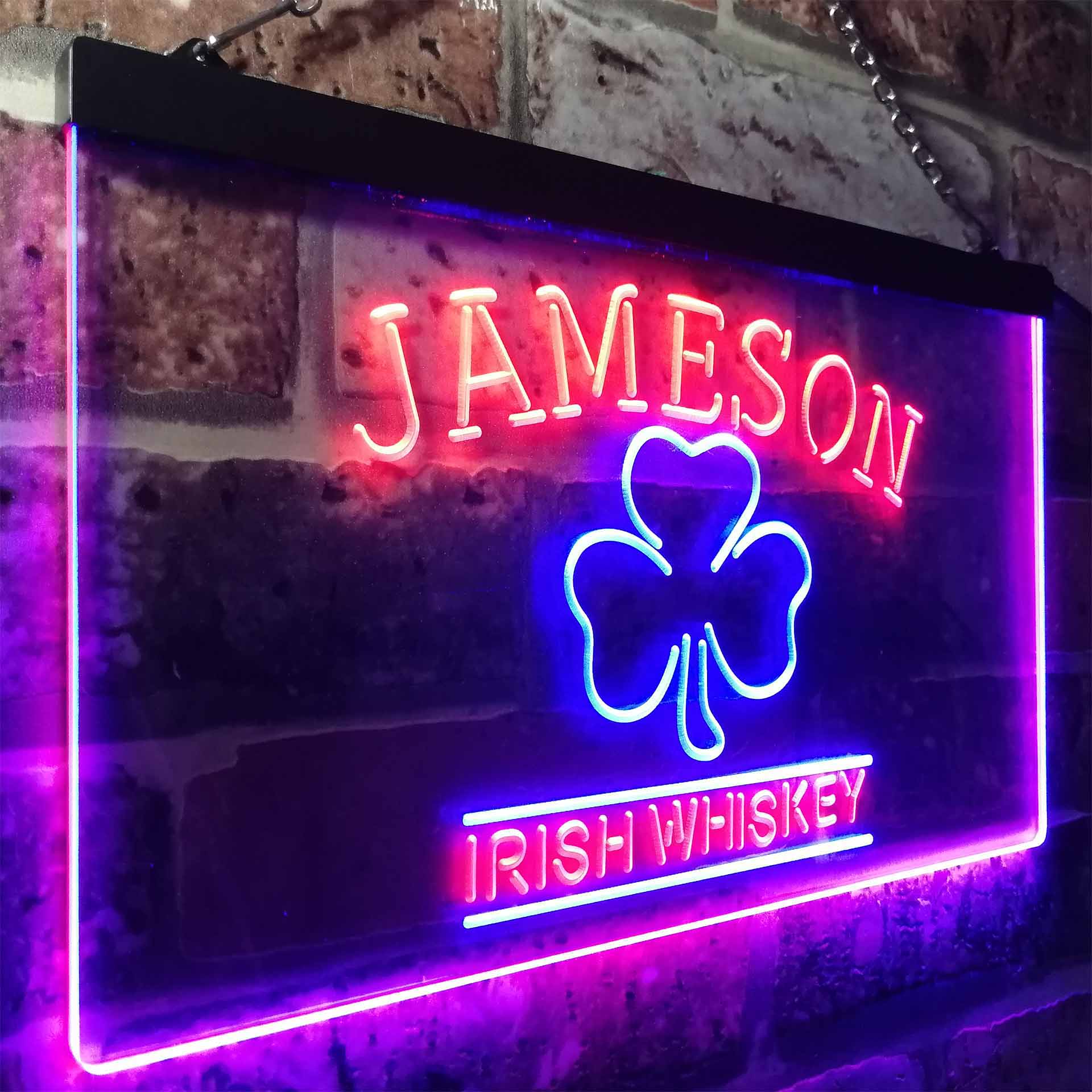 Jameson Irish Whiskey Shamrock Neon LED Sign