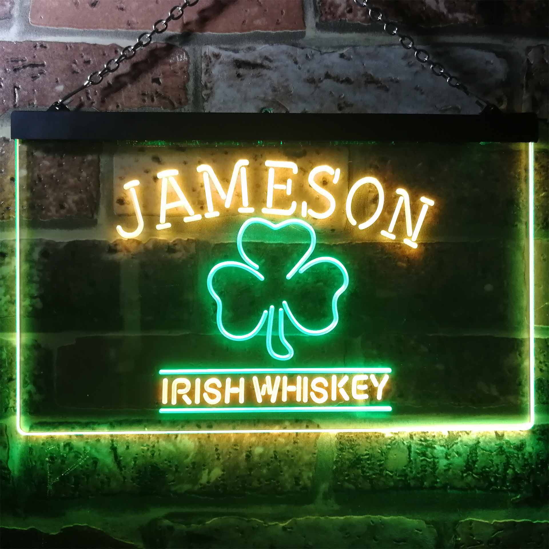 Jameson Irish Whiskey Shamrock Neon LED Sign