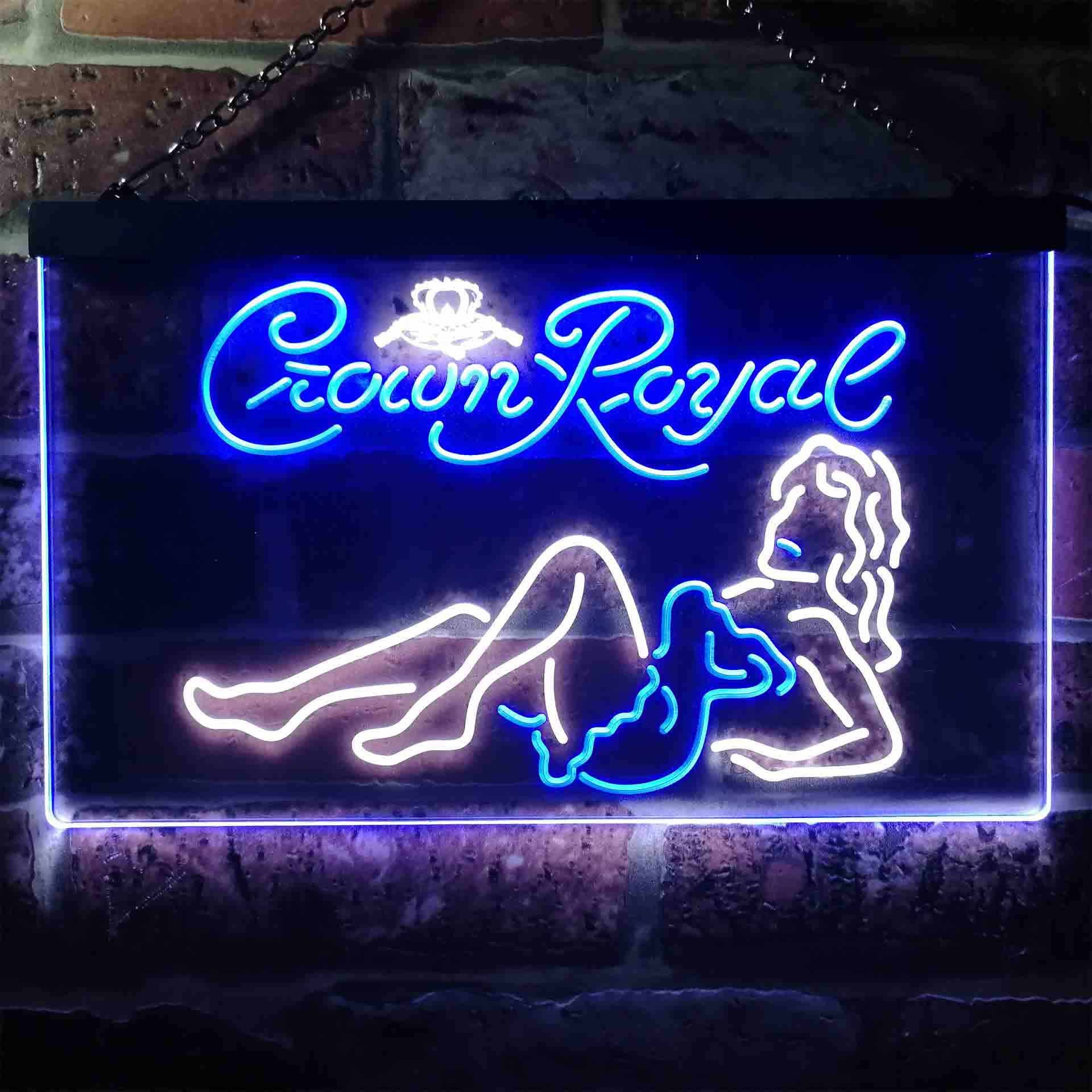 Crown Royal Lady Bar Neon LED Sign