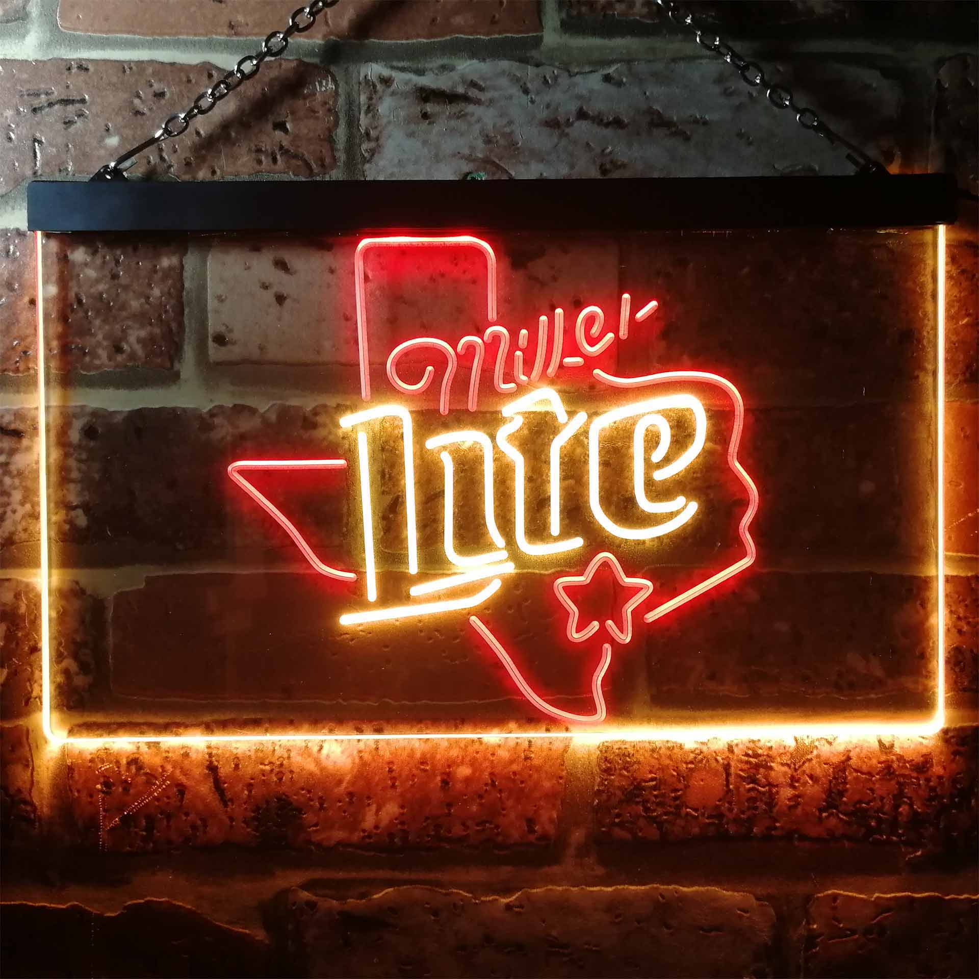 Red Miller. Sign Miller Star Texas Beer Neon Sign - LED LAB CAVE