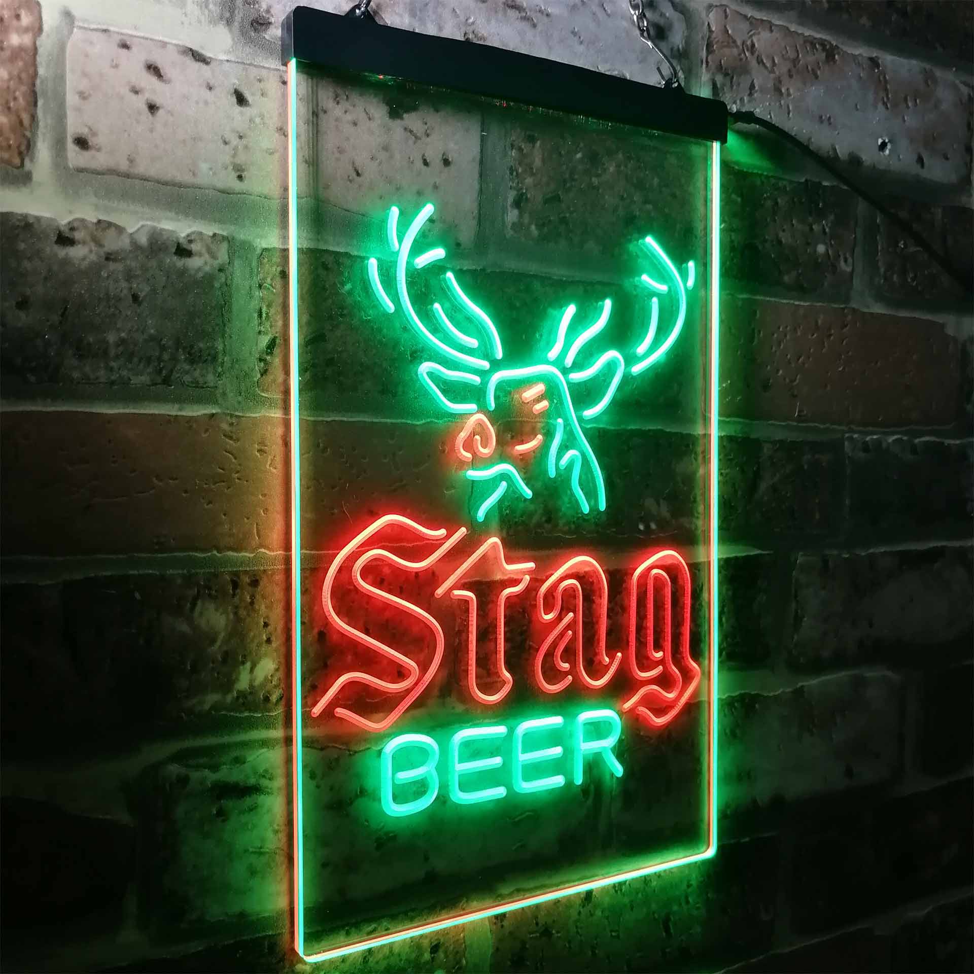 Stag Deer Head Beer Neon LED Sign