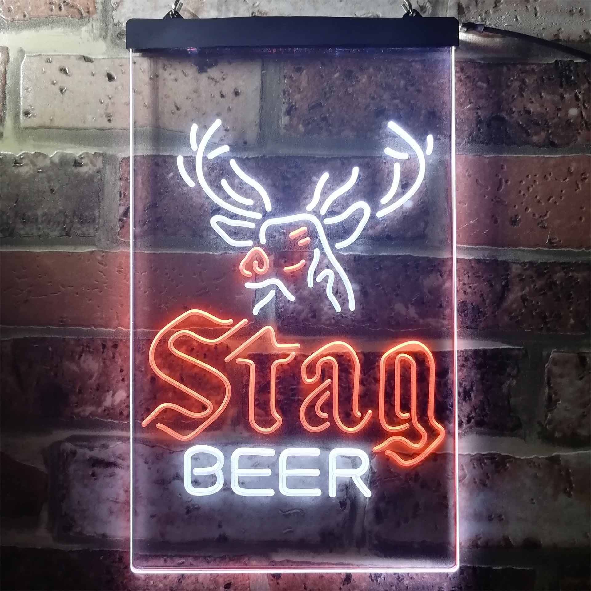Stag Deer Head Beer Neon LED Sign