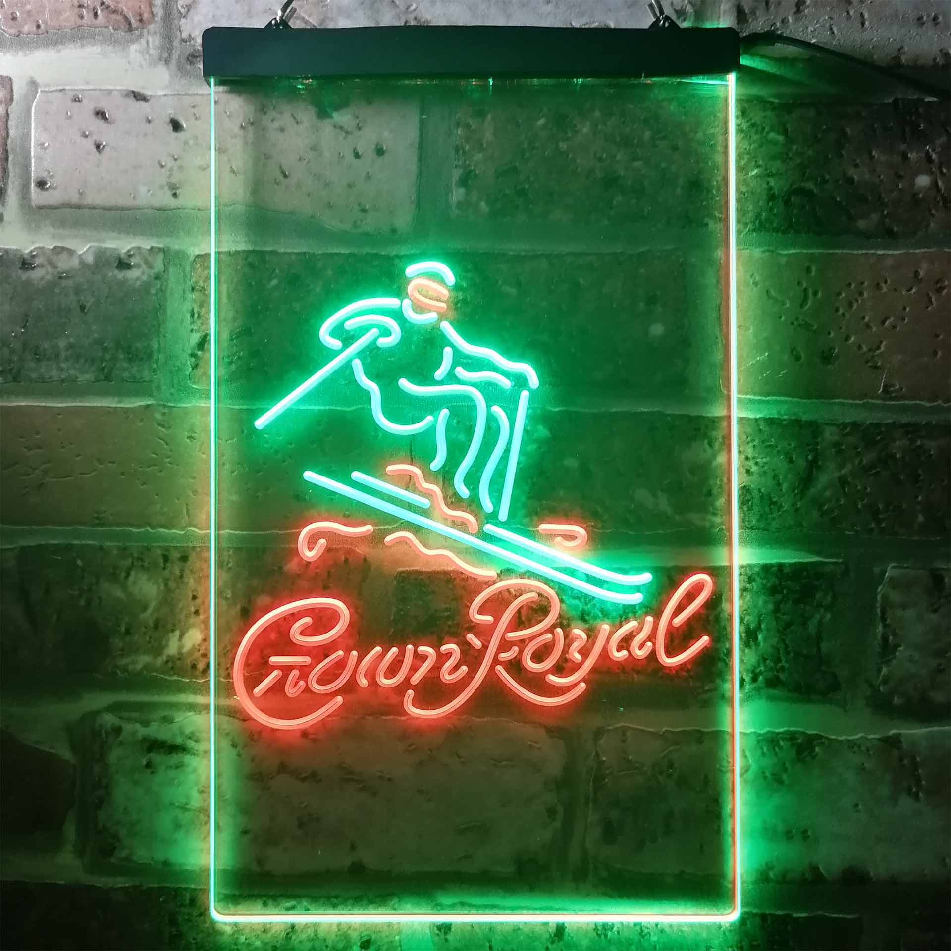 Crown Royal Ice Skiing Neon LED Sign