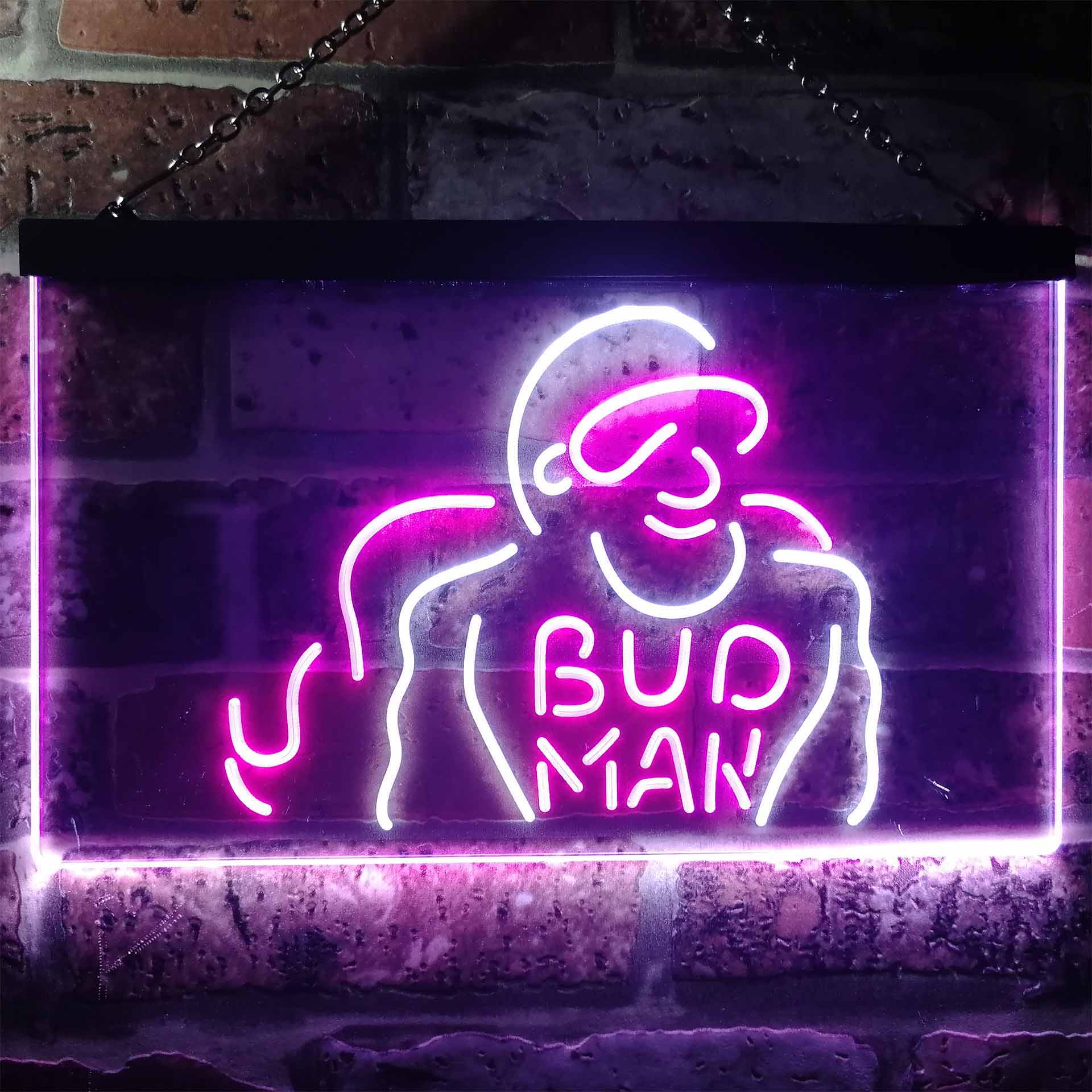 Bud Man Beer Man Cave Neon LED Sign