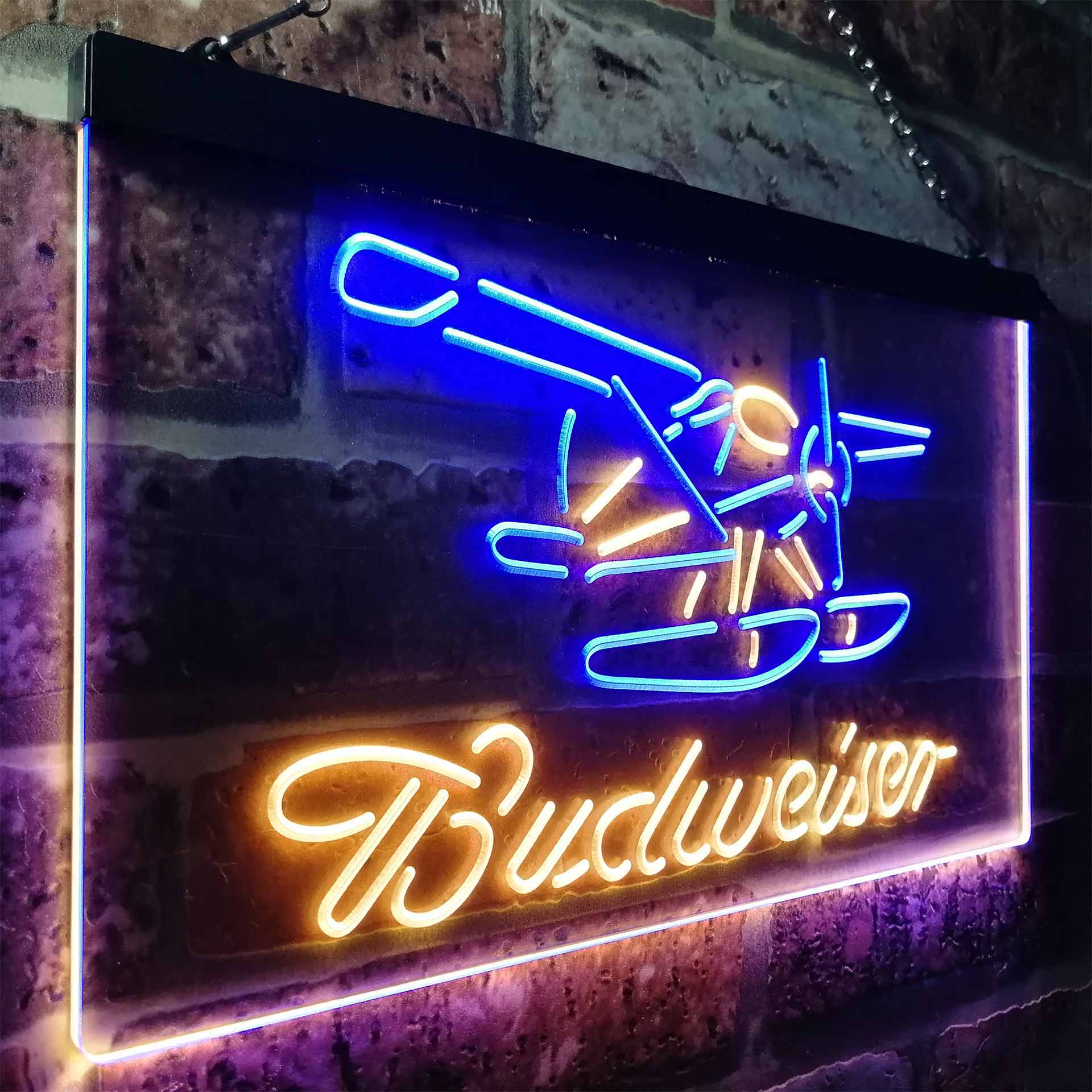 Budweiser Plane Game Room Neon LED Sign