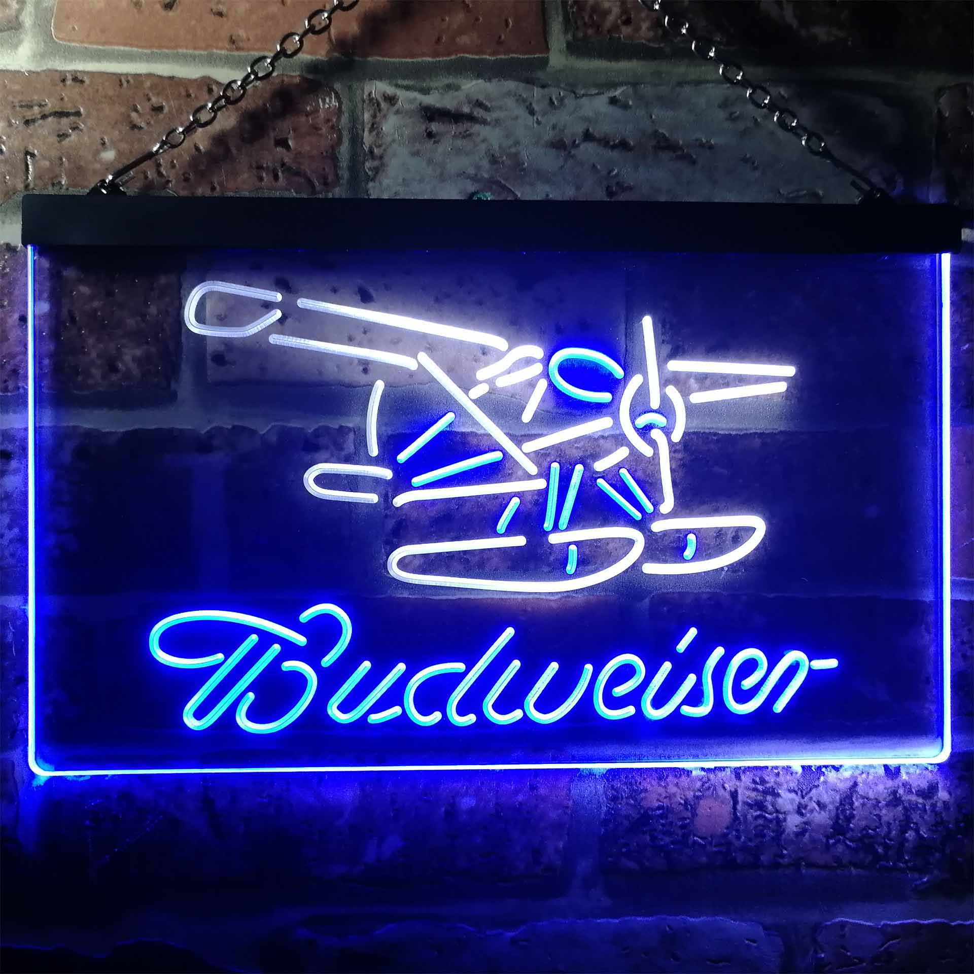 Budweiser Plane Game Room Neon LED Sign