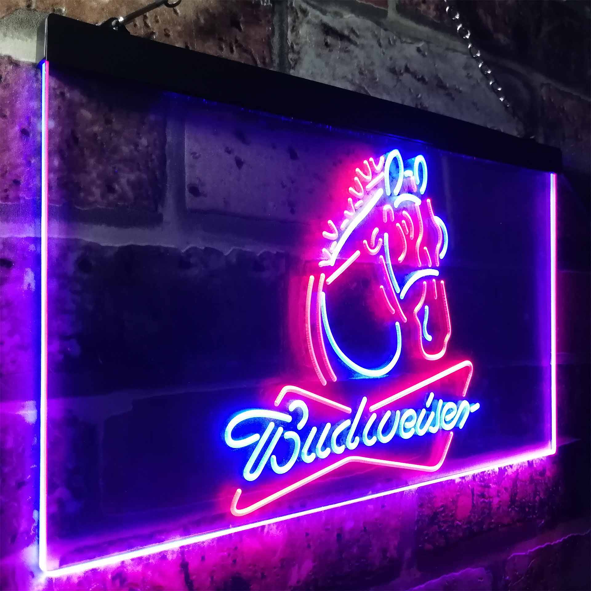 Budweiser Clydesdale Horse Head Neon LED Sign