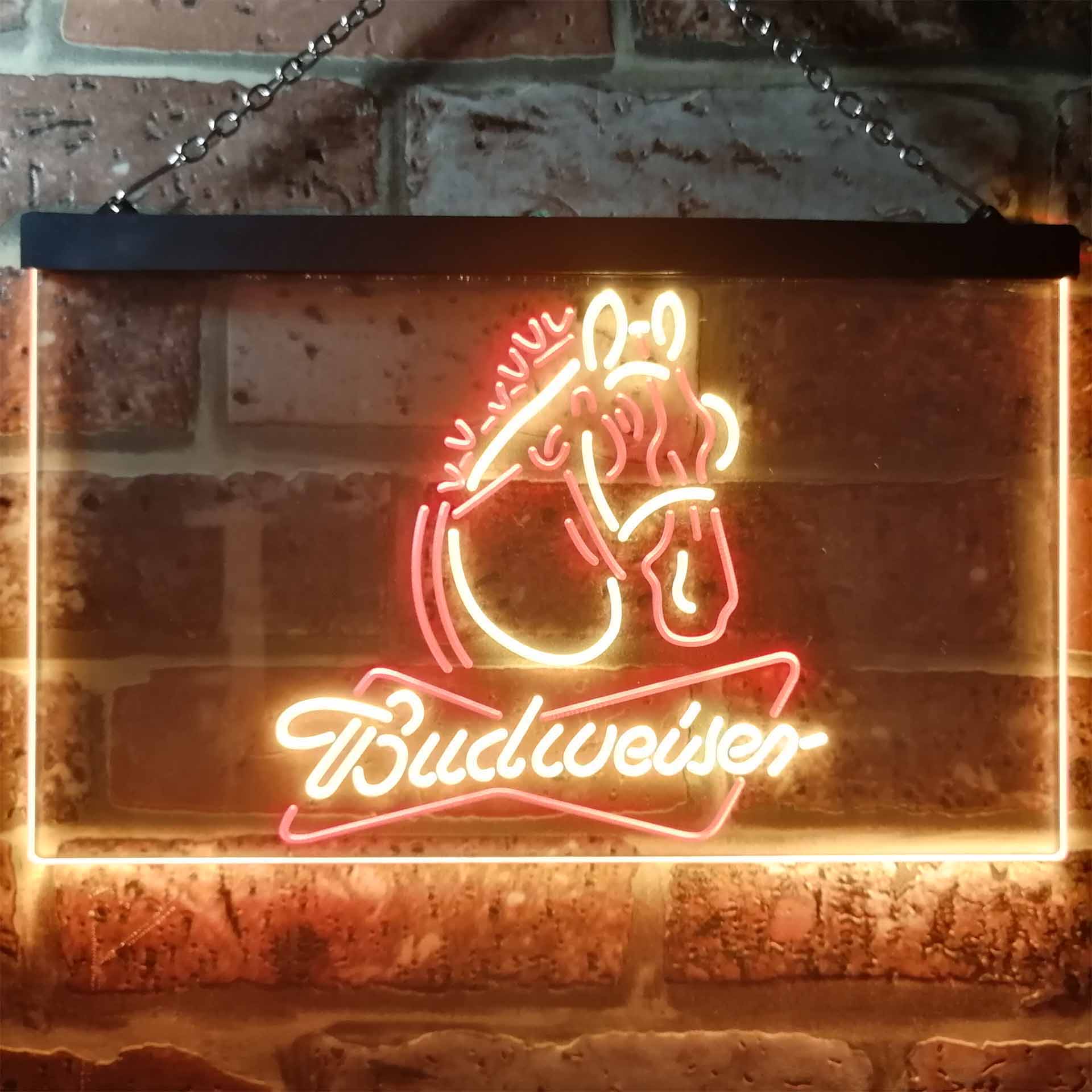 Budweiser Clydesdale Horse Head Neon Sign - LED LAB CAVE