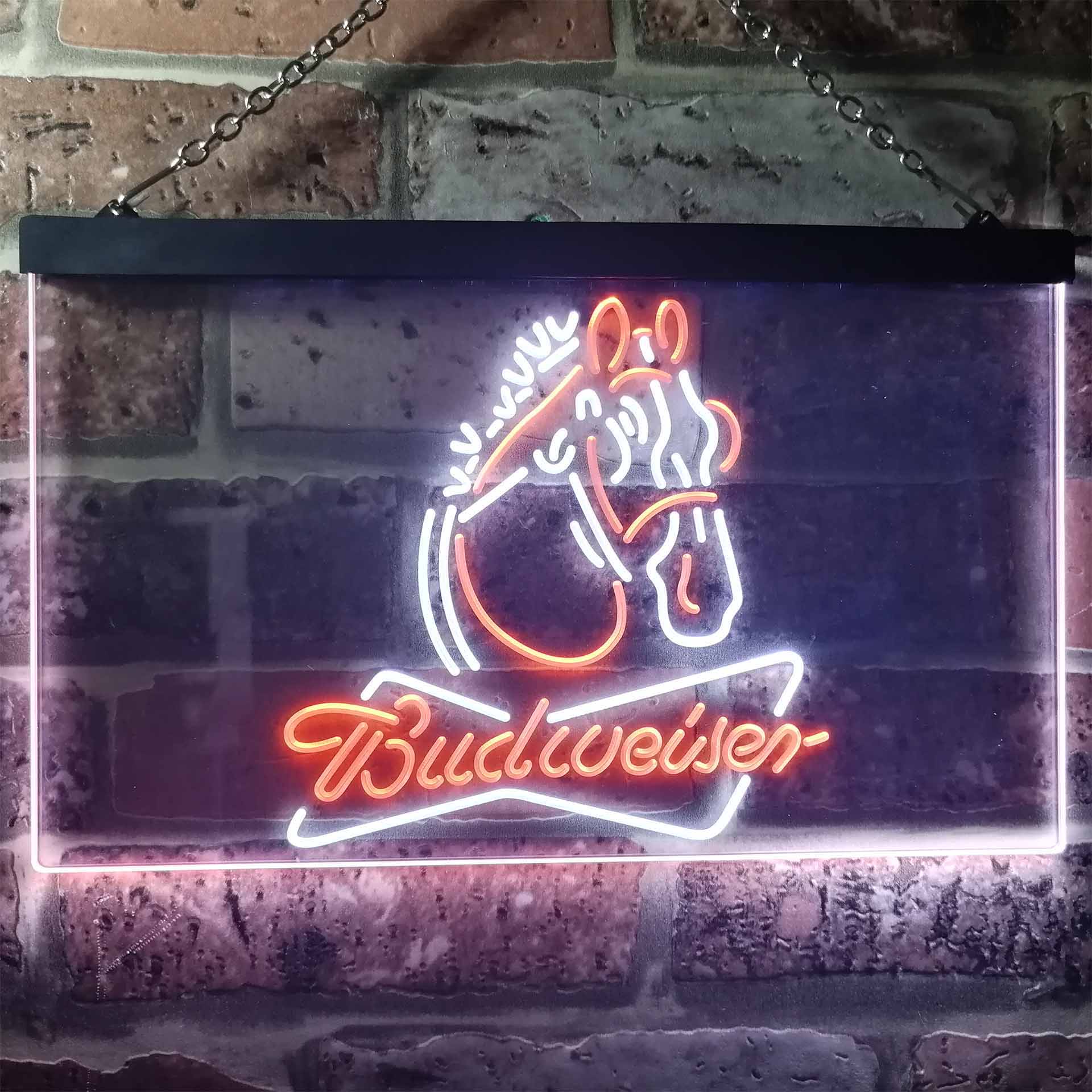 Budweiser Clydesdale Horse Head Neon LED Sign