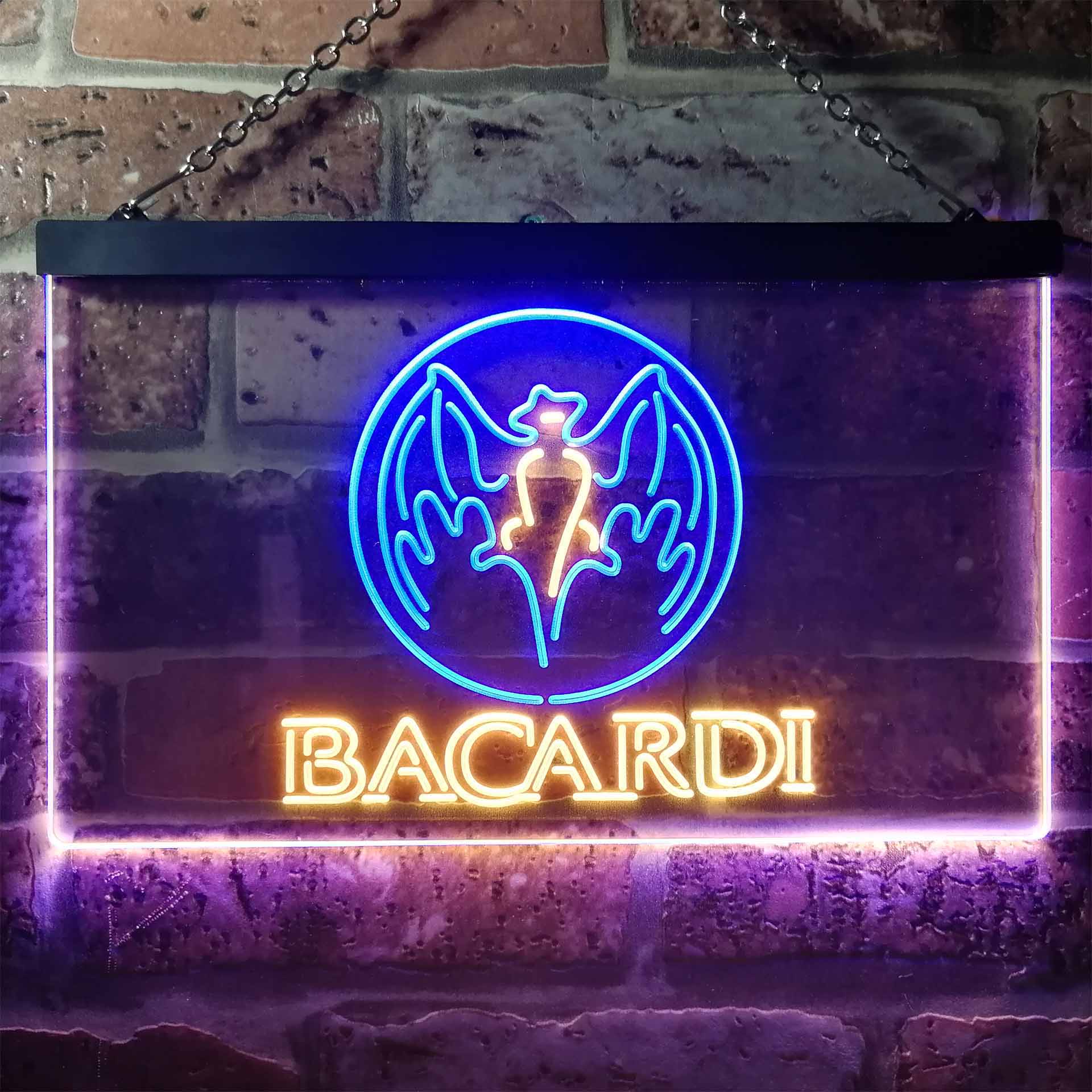 Bacardi Bat Man Cave Neon LED Sign