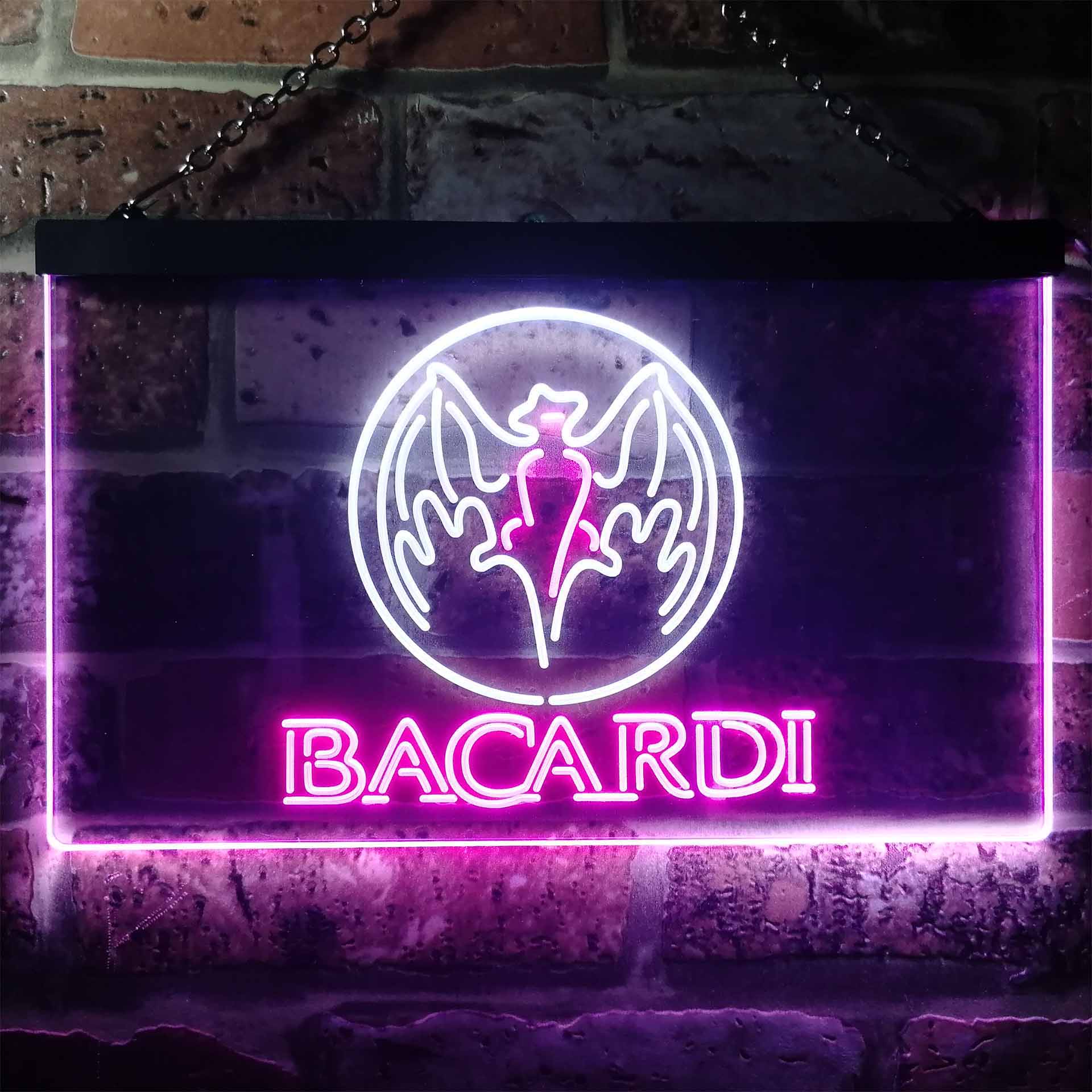 Bacardi Bat Man Cave Neon LED Sign