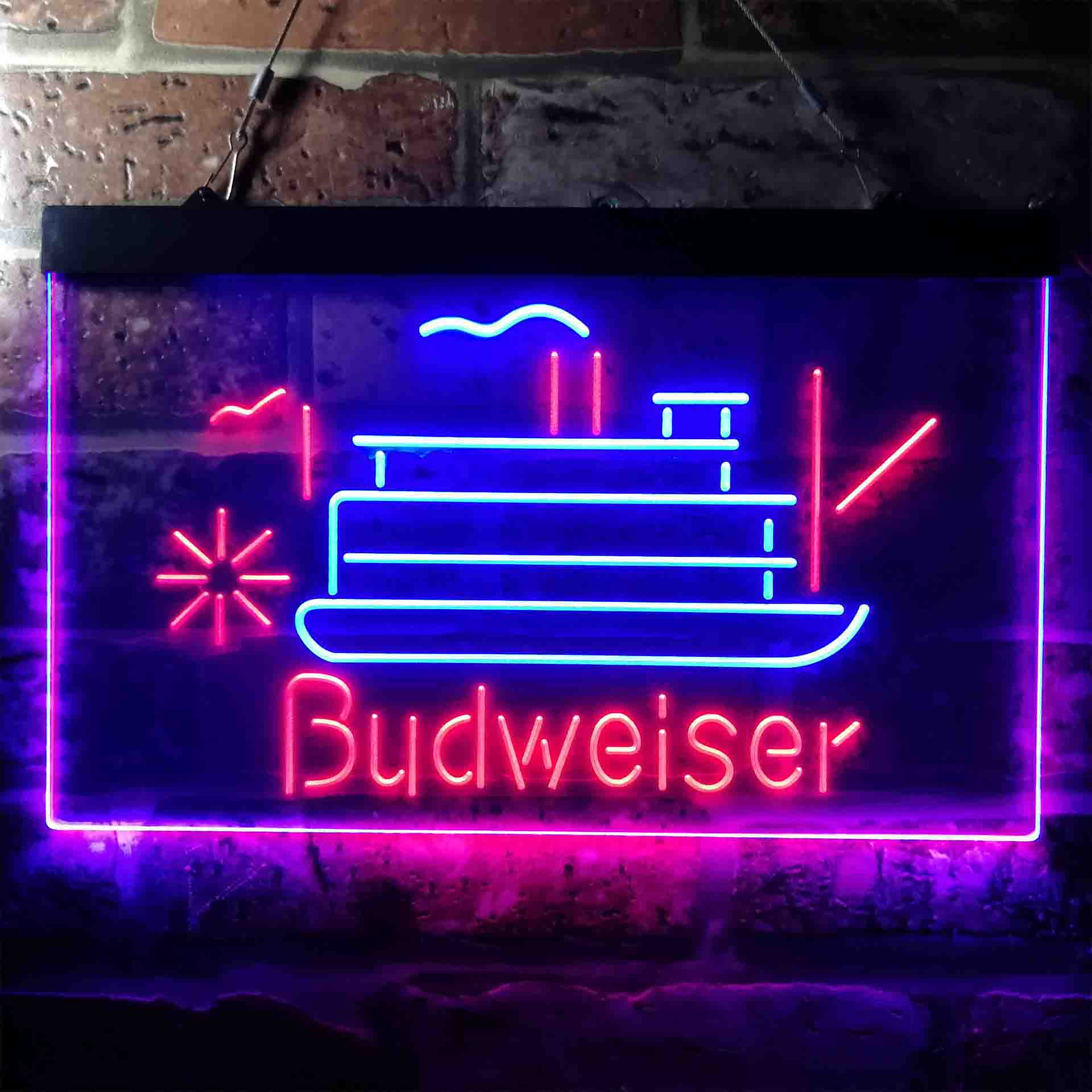 Budweiser Cruise Ship Boat Neon LED Sign