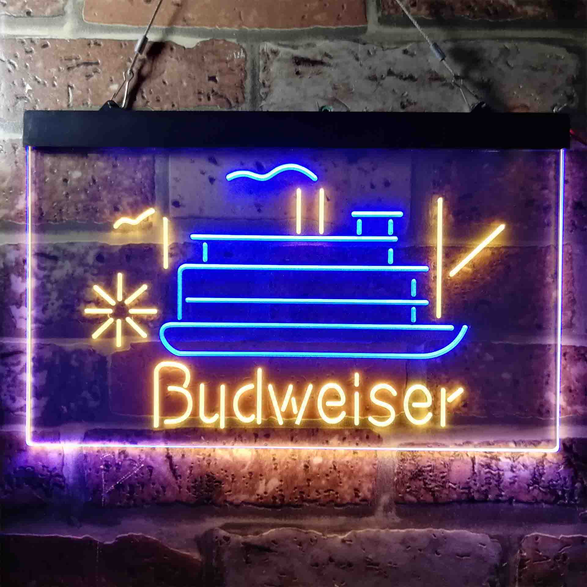 Budweiser Cruise Ship Boat Neon LED Sign