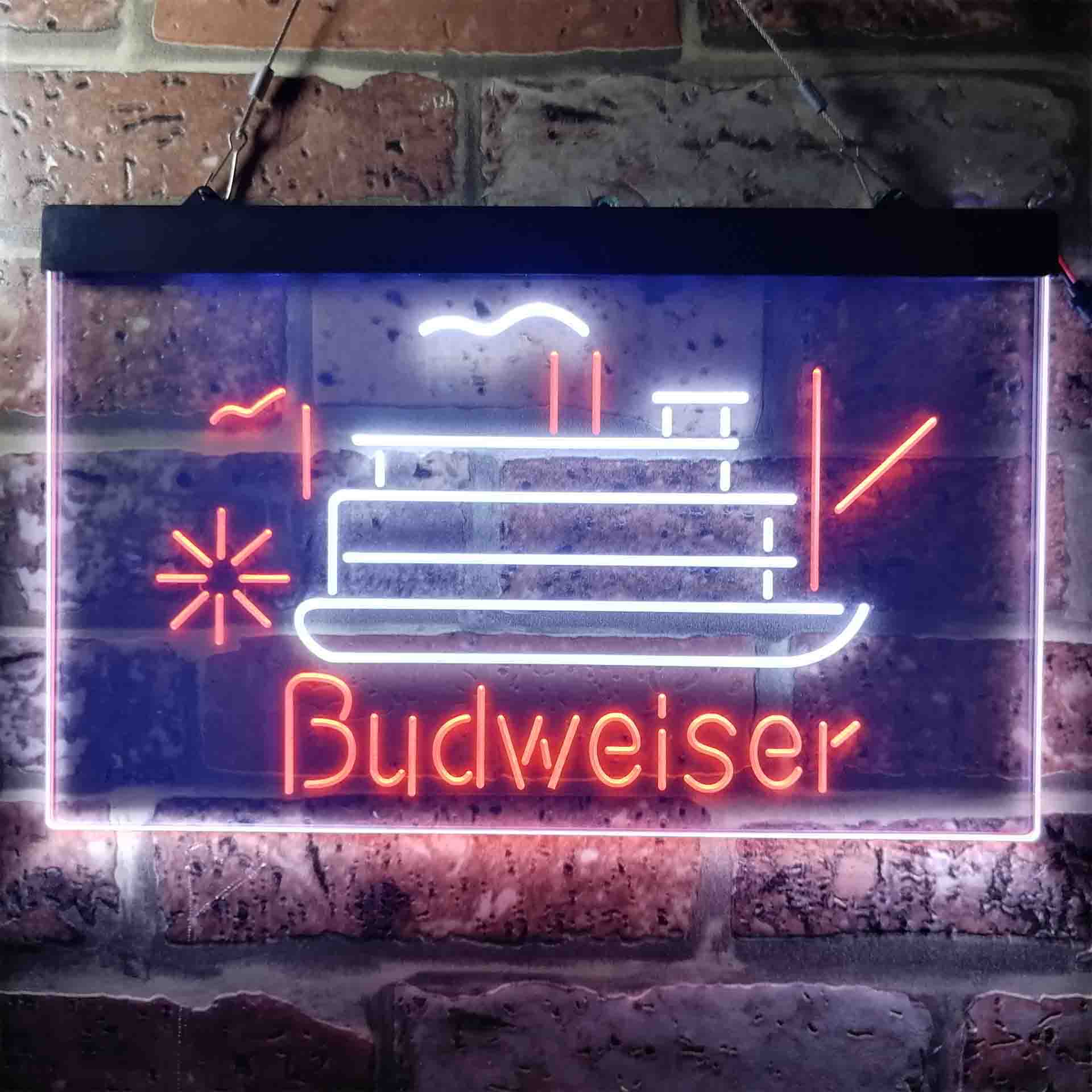 Budweiser Cruise Ship Boat Neon LED Sign