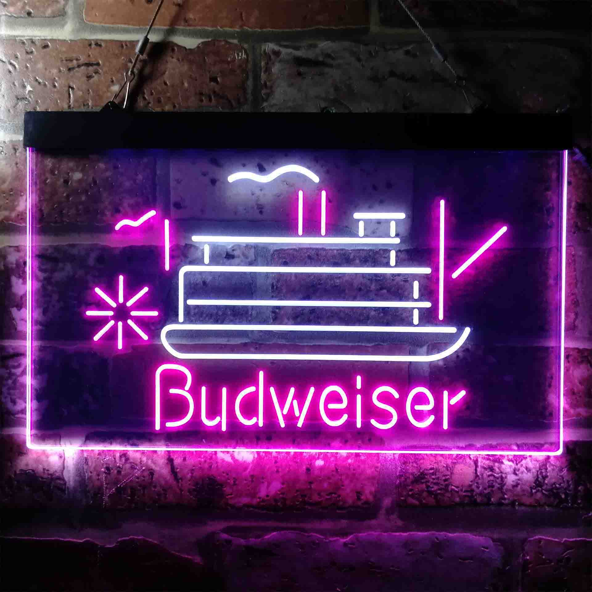 Budweiser Cruise Ship Boat Neon LED Sign