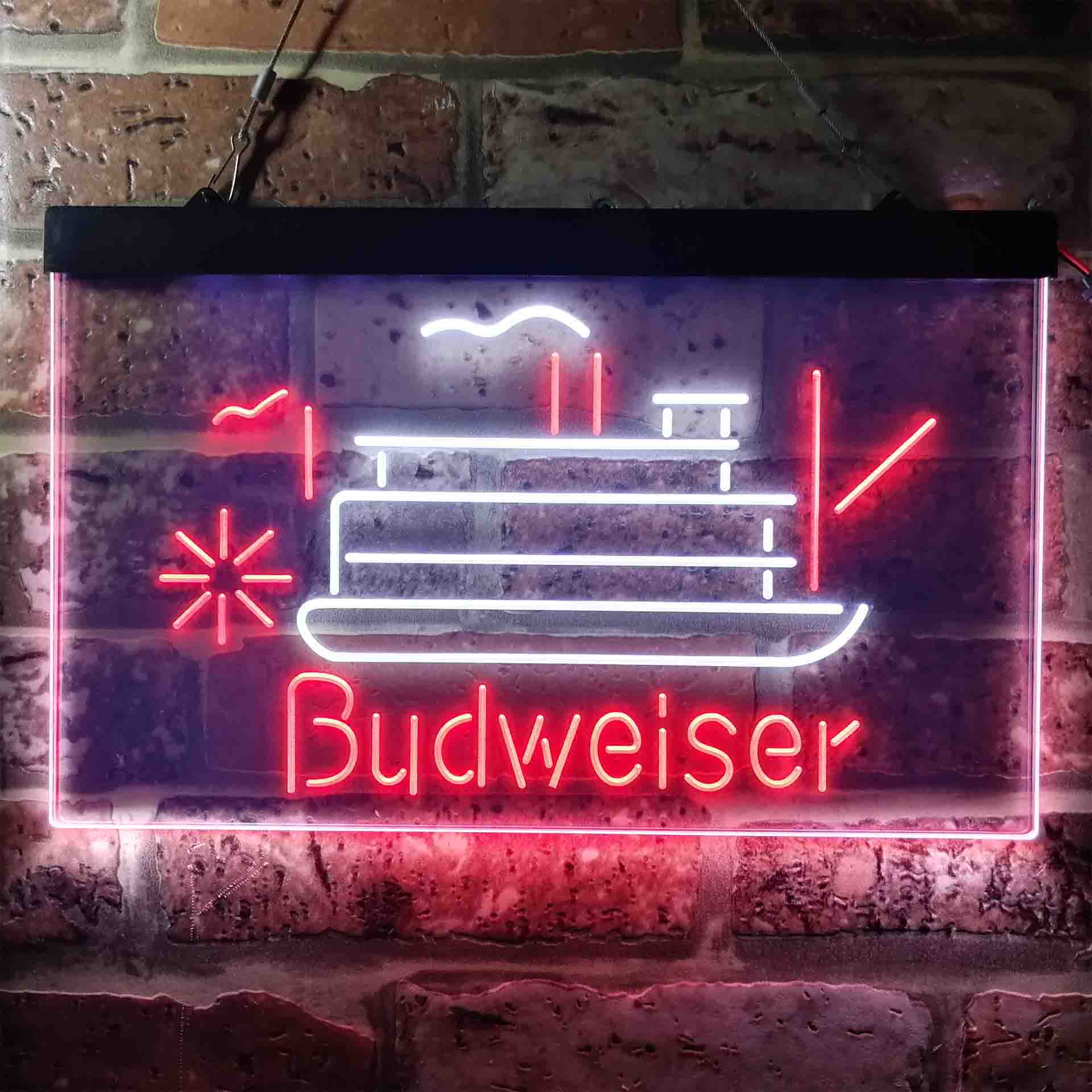 Budweiser Cruise Ship Boat Neon LED Sign