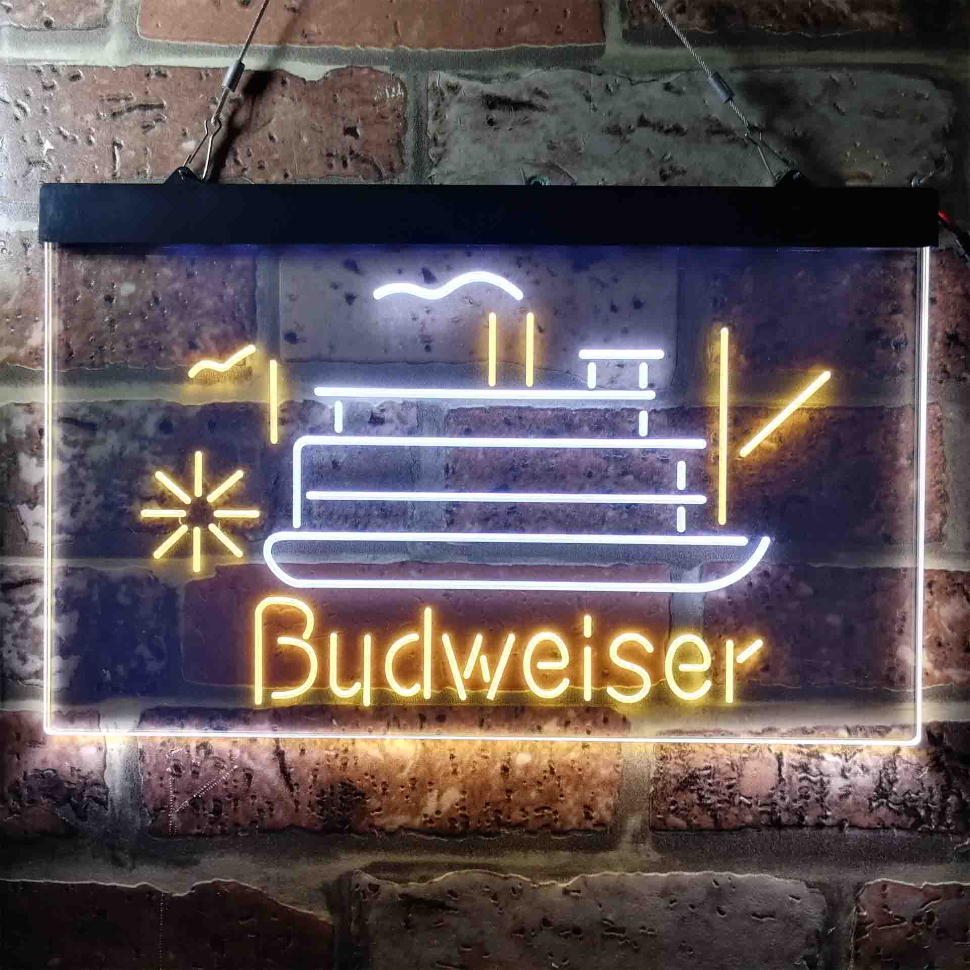 Budweiser Cruise Ship Boat Neon LED Sign