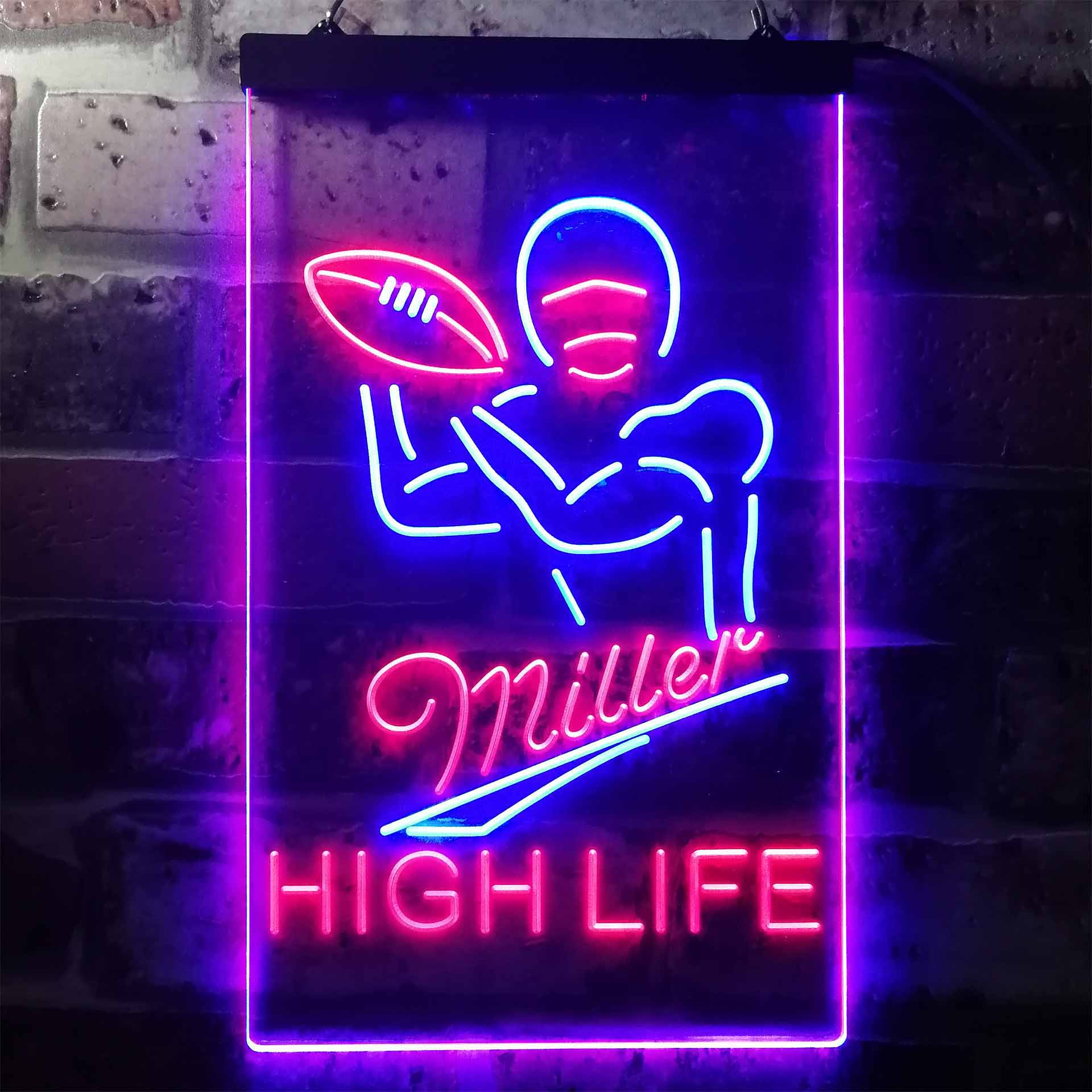 Miller Lite High Life Football Neon LED Sign