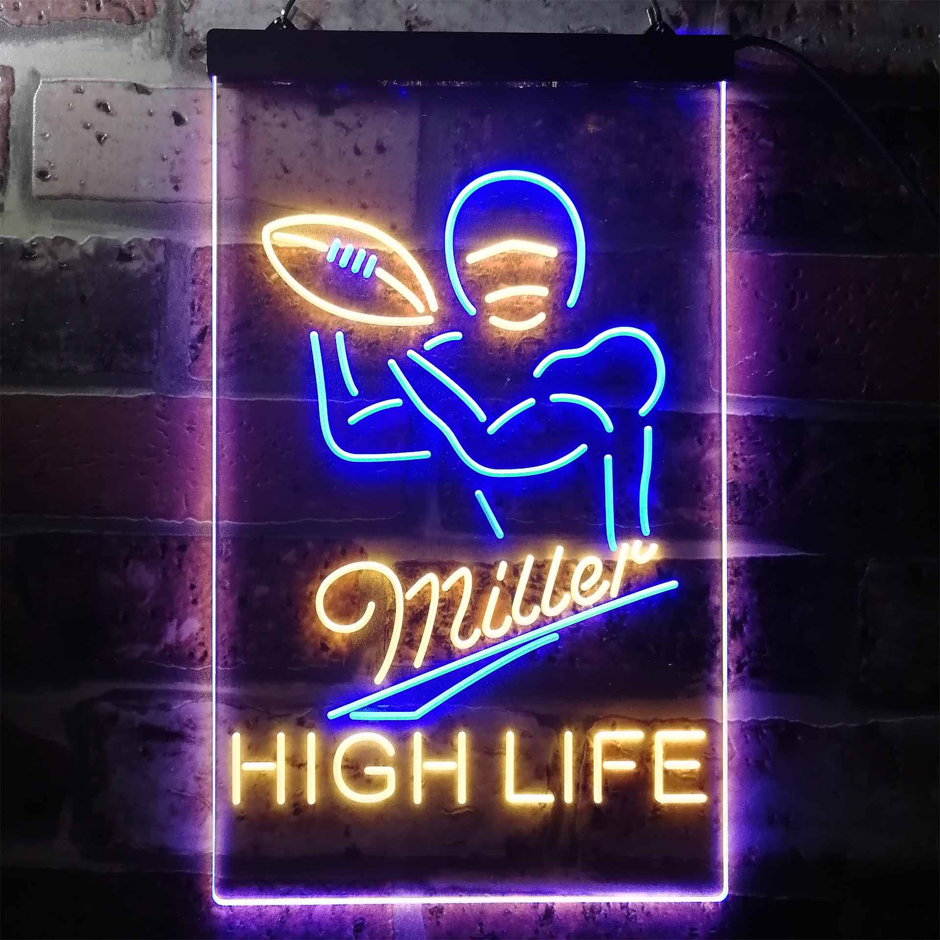 Miller Lite High Life Football Neon LED Sign