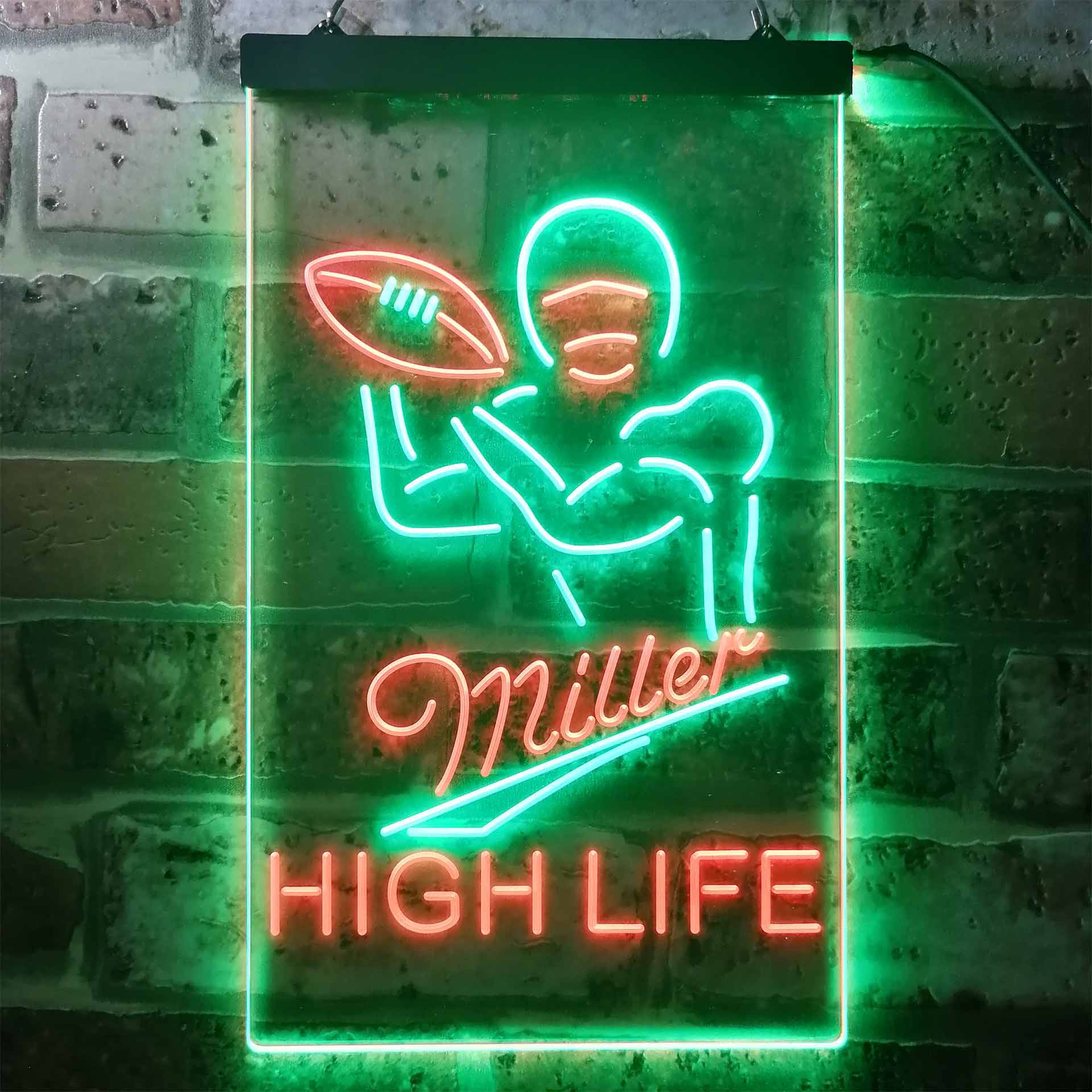 Miller Lite High Life Football Neon LED Sign