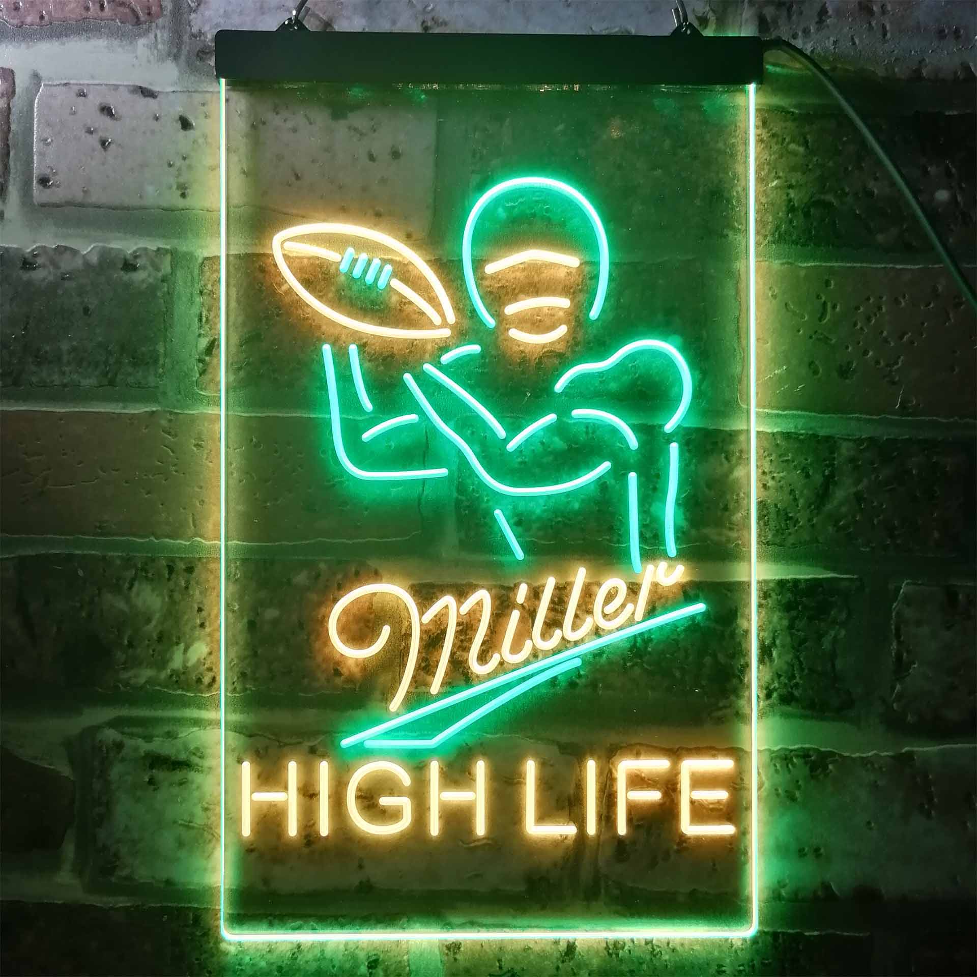 Miller Lite High Life Football Neon LED Sign