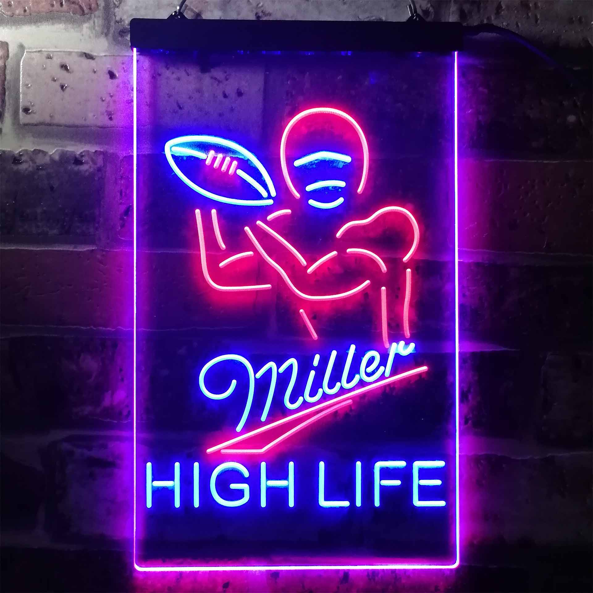 Miller Lite High Life Football Neon LED Sign