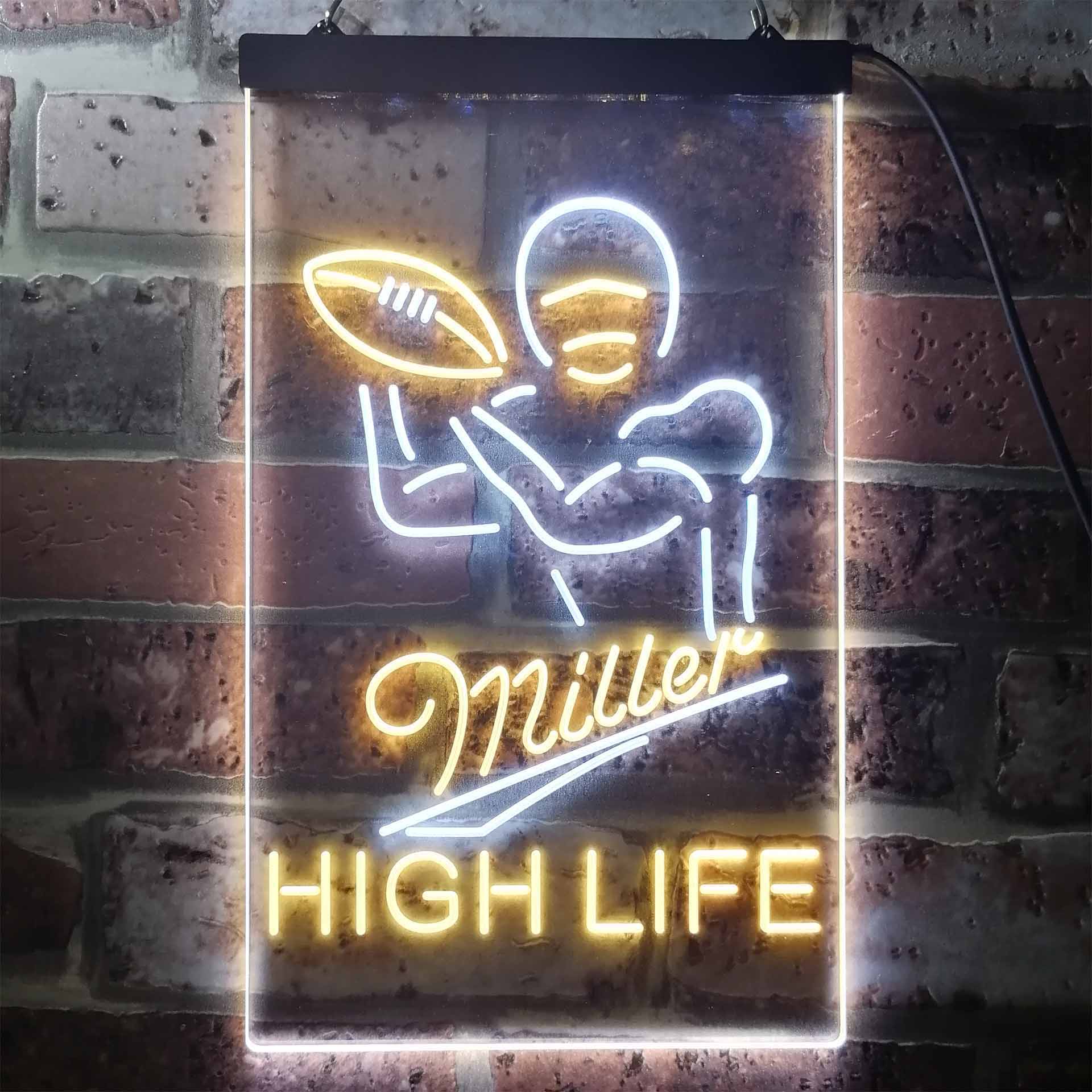 Miller Lite High Life Football Neon LED Sign