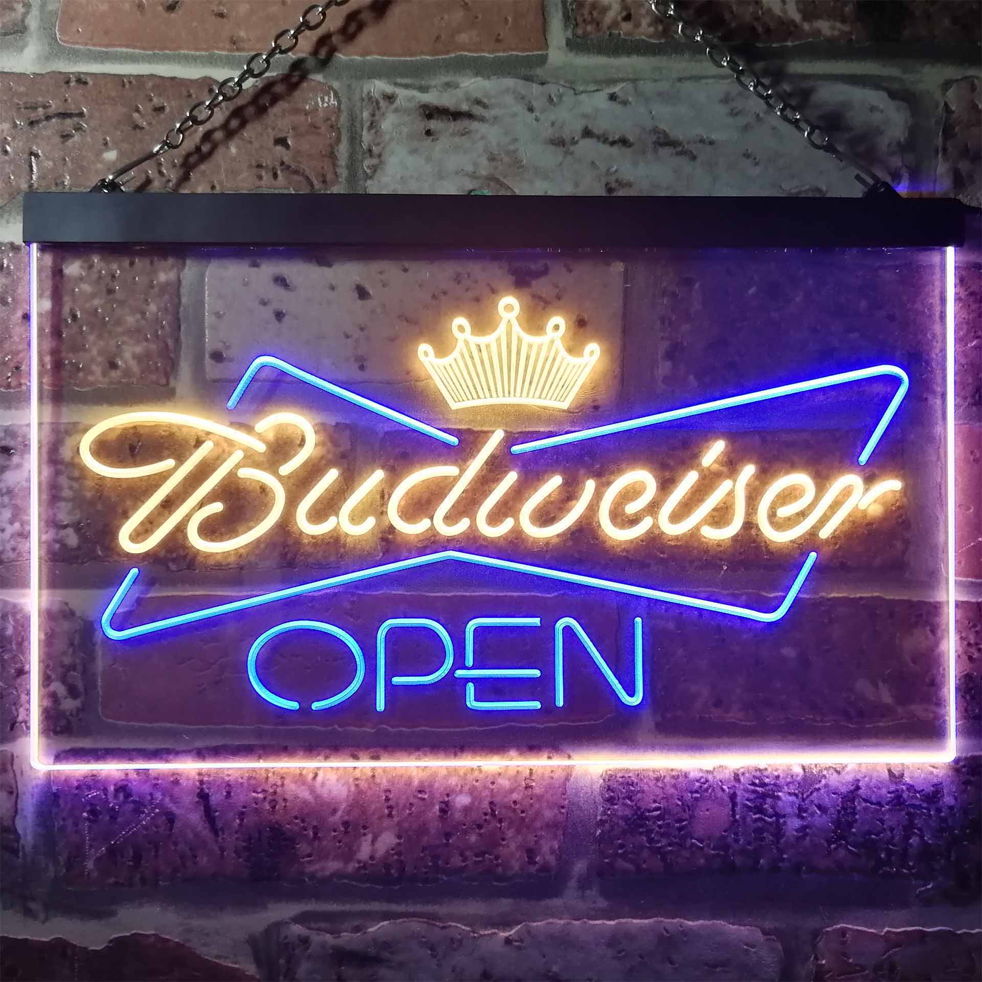 Budweiser Open Home Bar Neon LED Sign