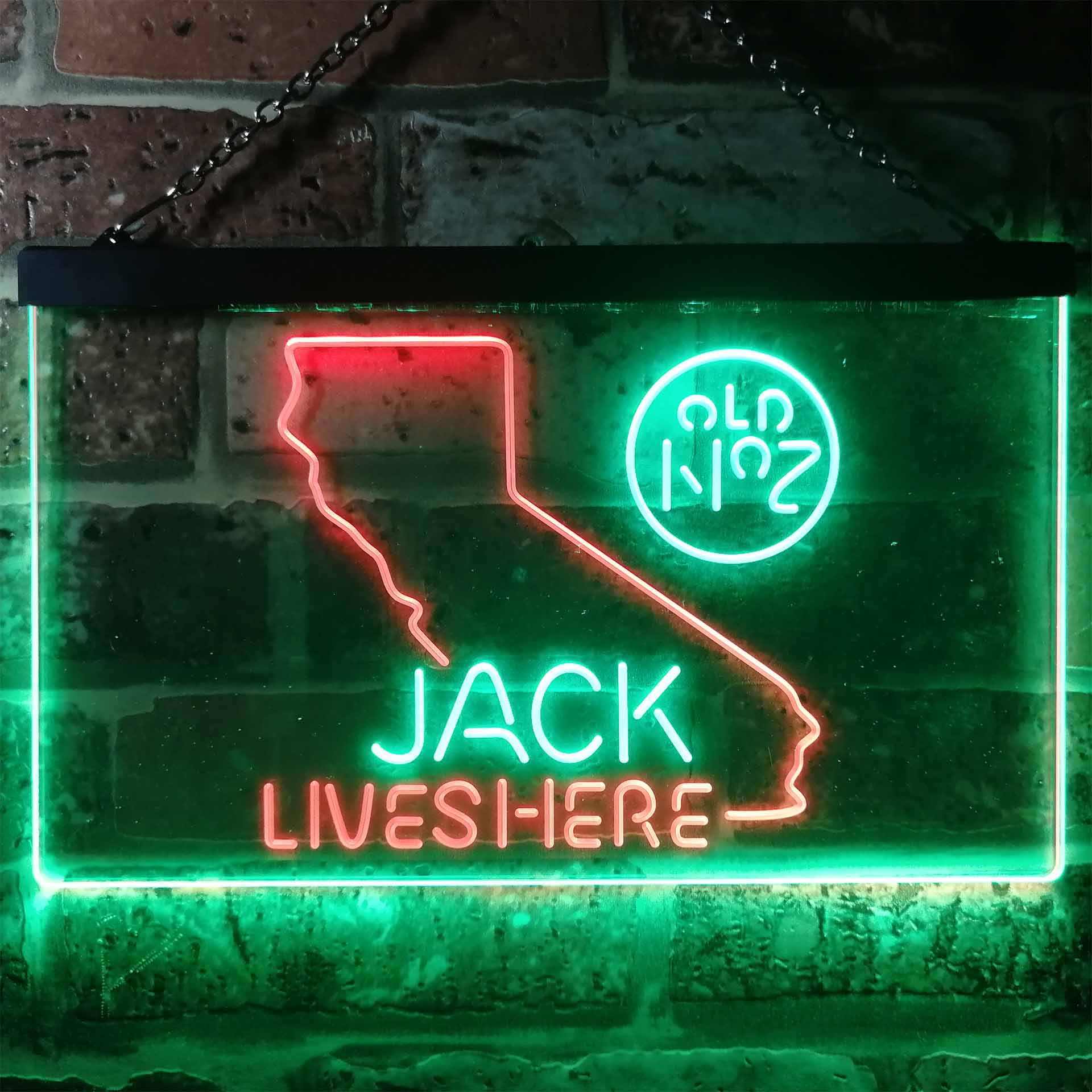 カリフォルニアジャックはここに住んでいます男の洞窟はネオンライトデコレーションギフトネオンLEDサインを導きました