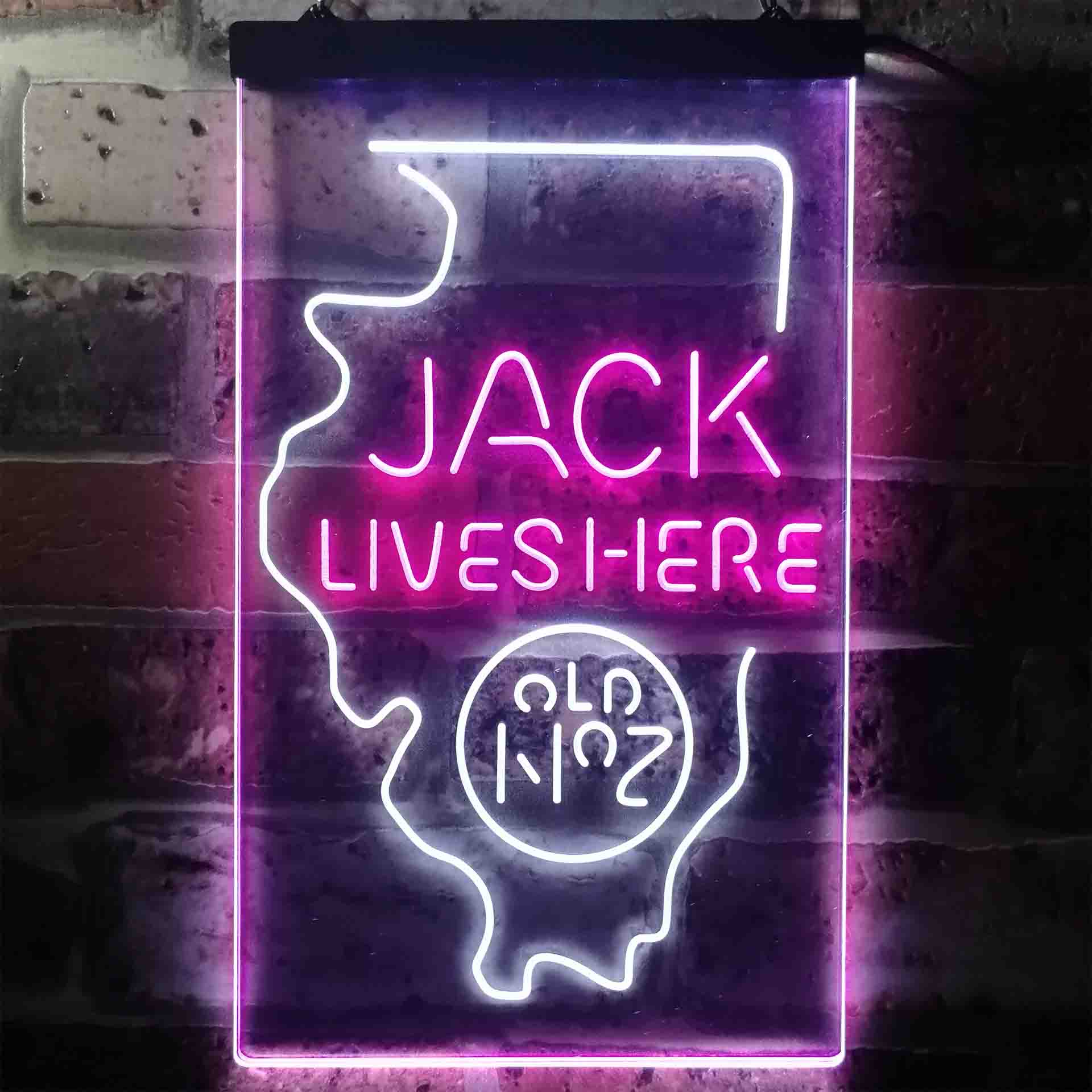 Illinois Jack Lives Here Neon LED Sign