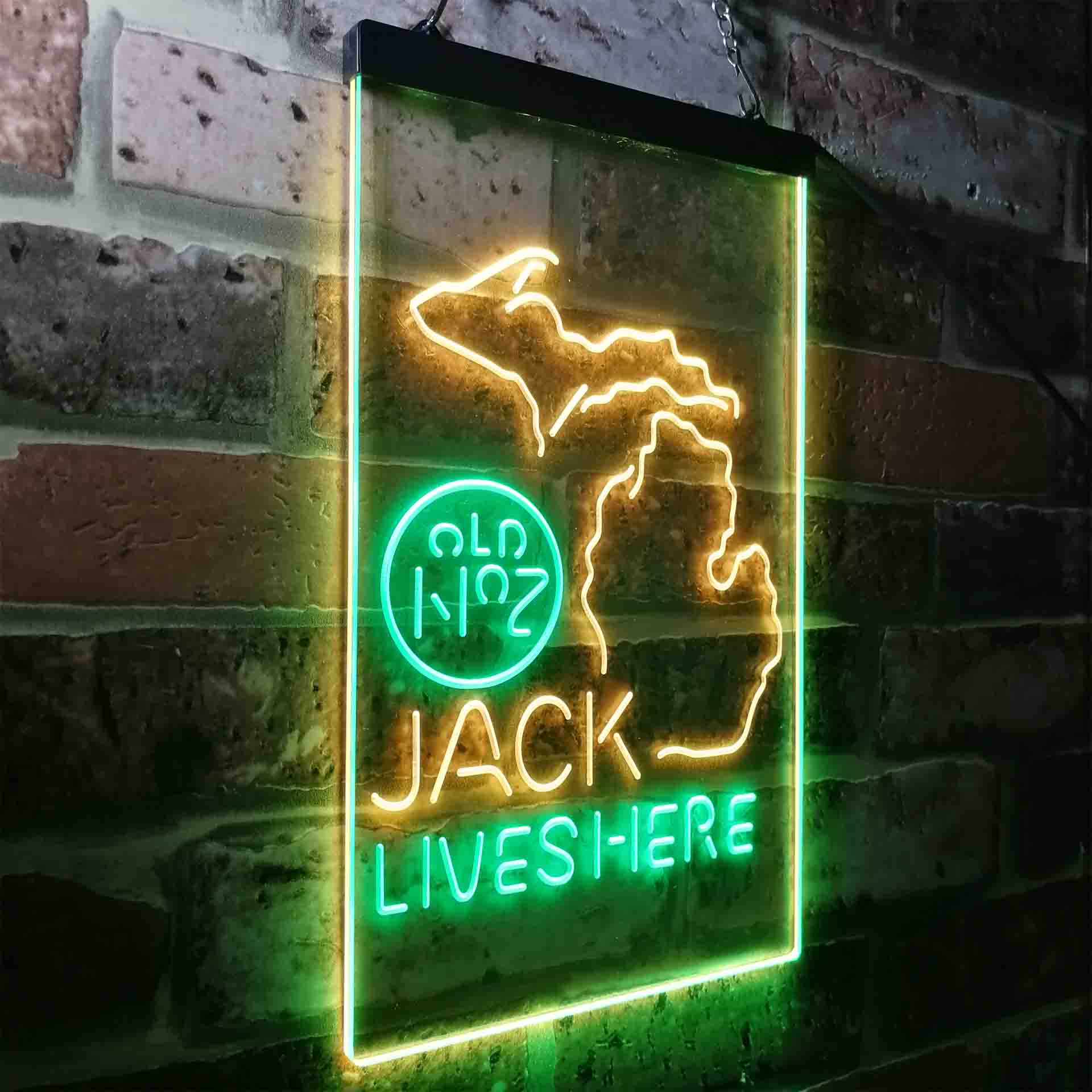 Michigan Jack Lives Here Neon LED Sign