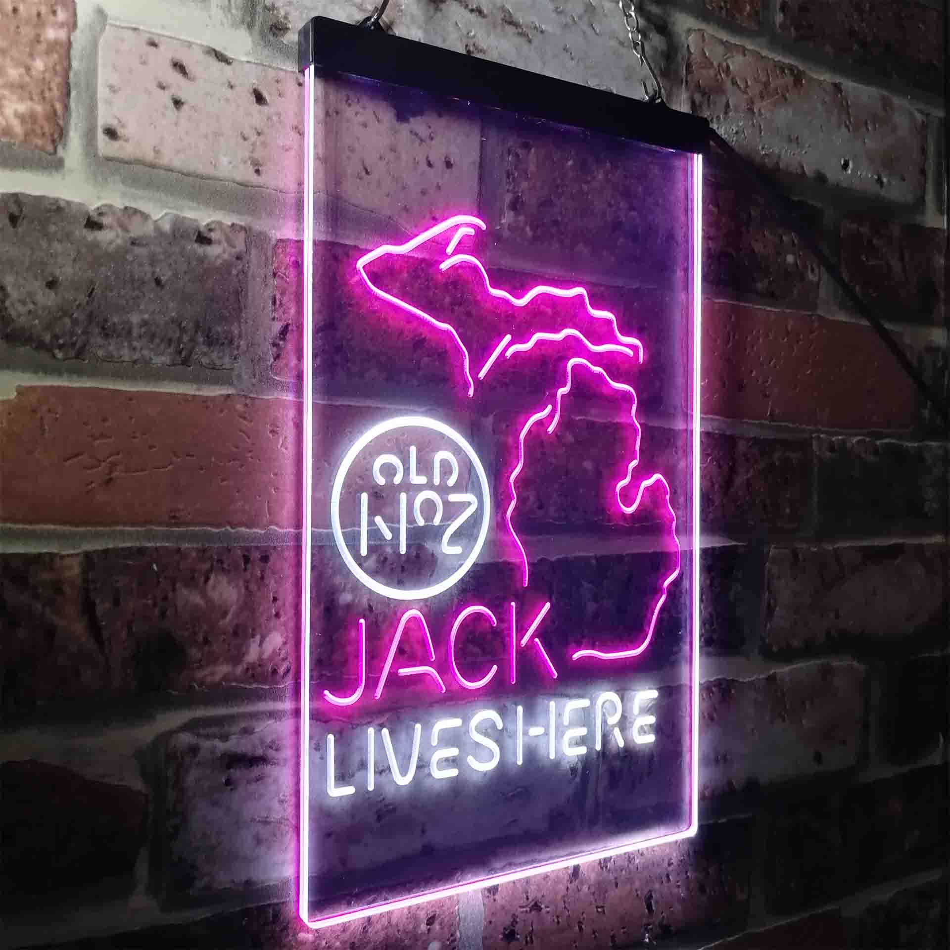 Michigan Jack Lives Here Neon LED Sign