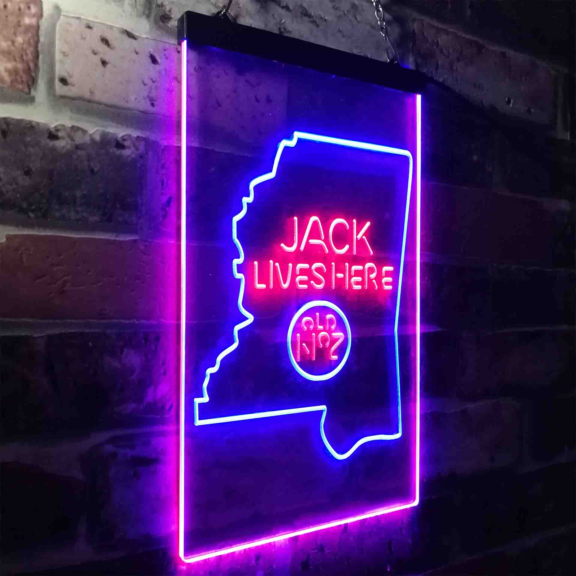 Mississippi Jack Lives Here Neon LED Sign