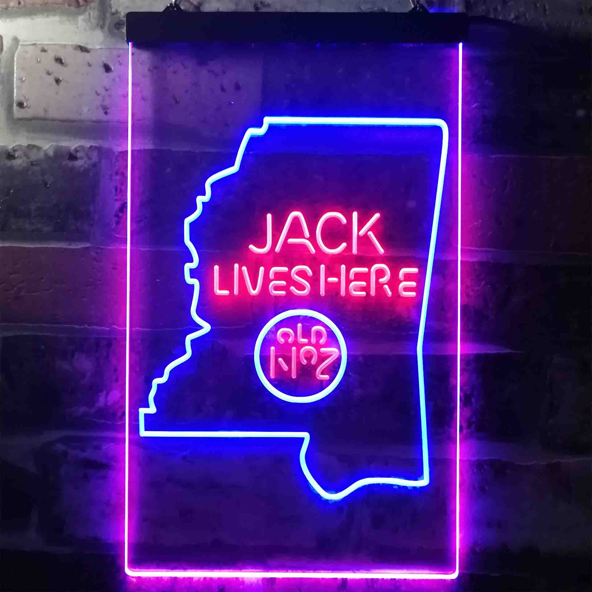 Mississippi Jack Lives Here Neon LED Sign